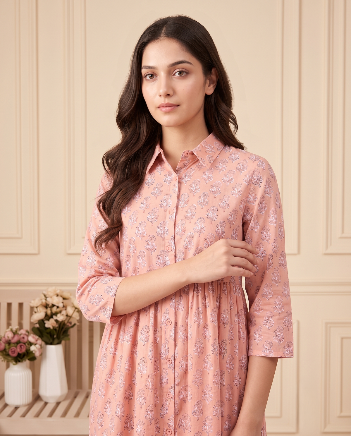 Flora Mul Tiered Dress (Handblock)