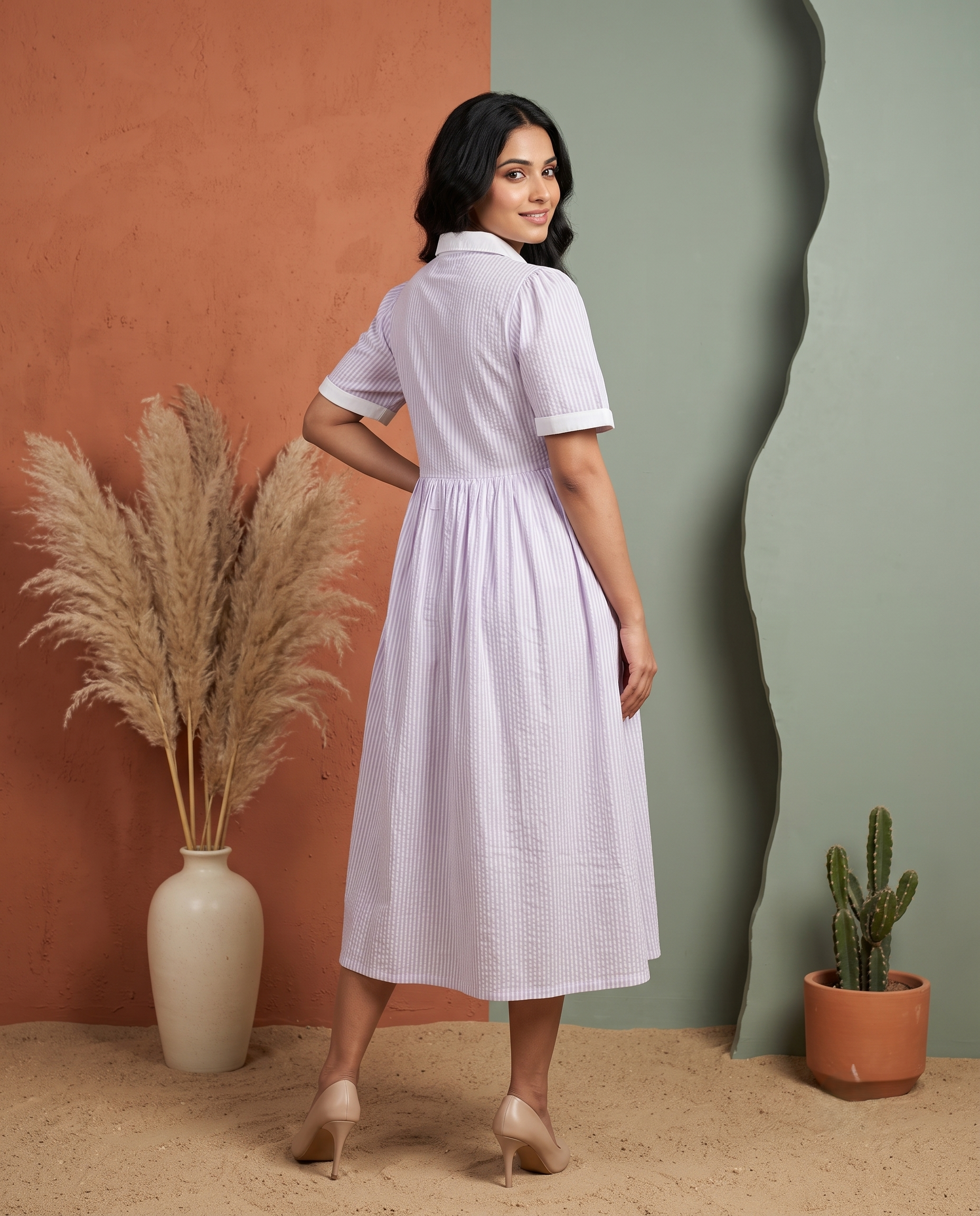 THE RIVIERA PURPLE STRIPE  DRESS