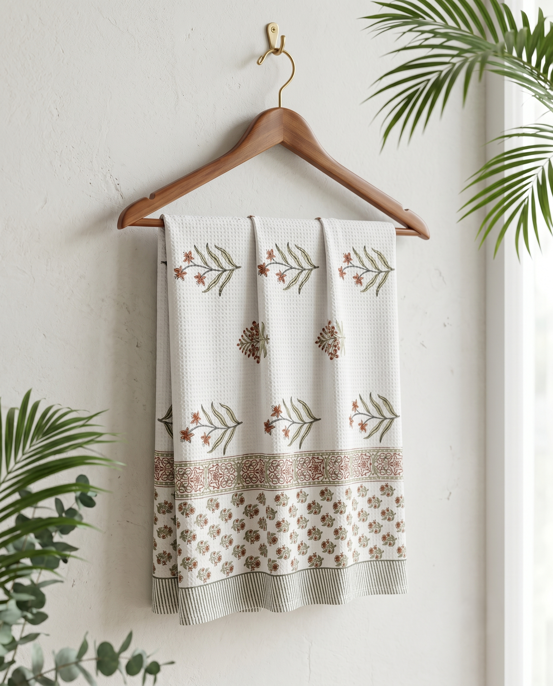 BOTANICAL FLORAL PREMIUM WAFFLE TOWEL (HANDBLOCK)
