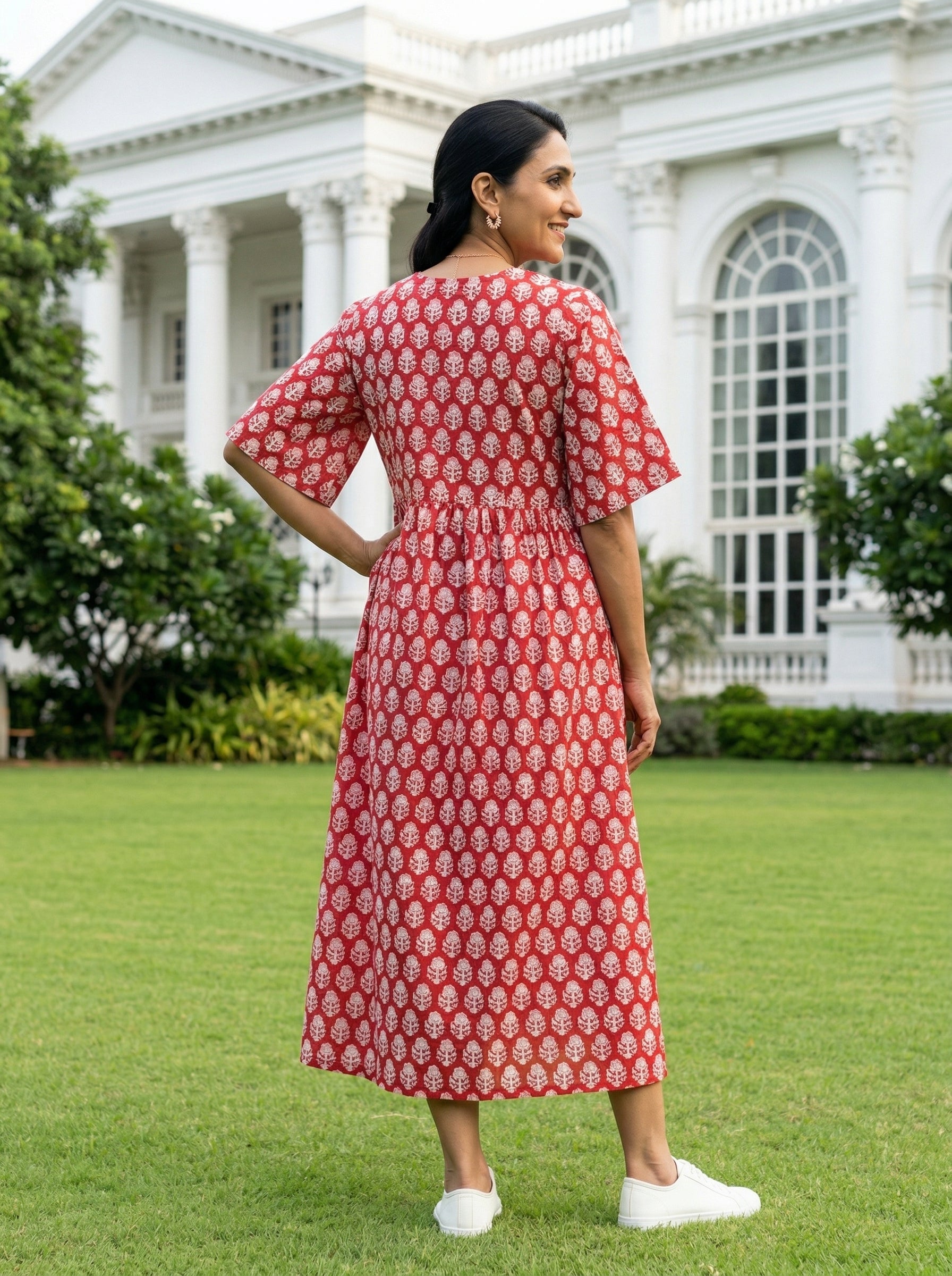 JHABLA DRESS RED COTTON DRESS