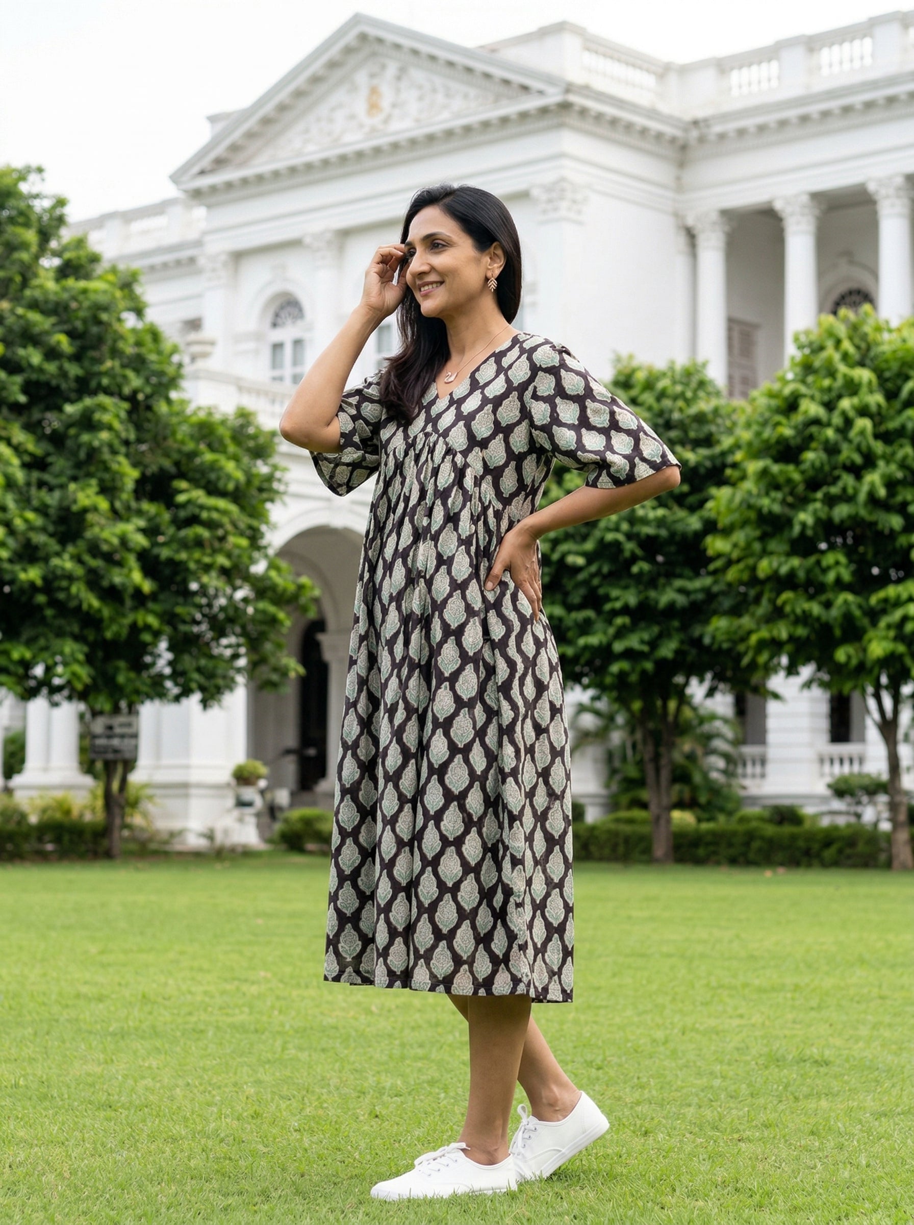 JHABLA DRESS BLACK COTTON DRESS