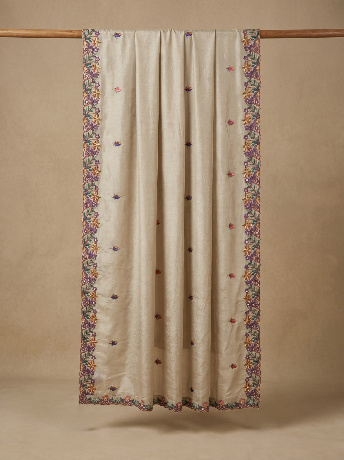 MULTICOLOR BLOSSOM TRAIL TISSUE SILK DUPATTA