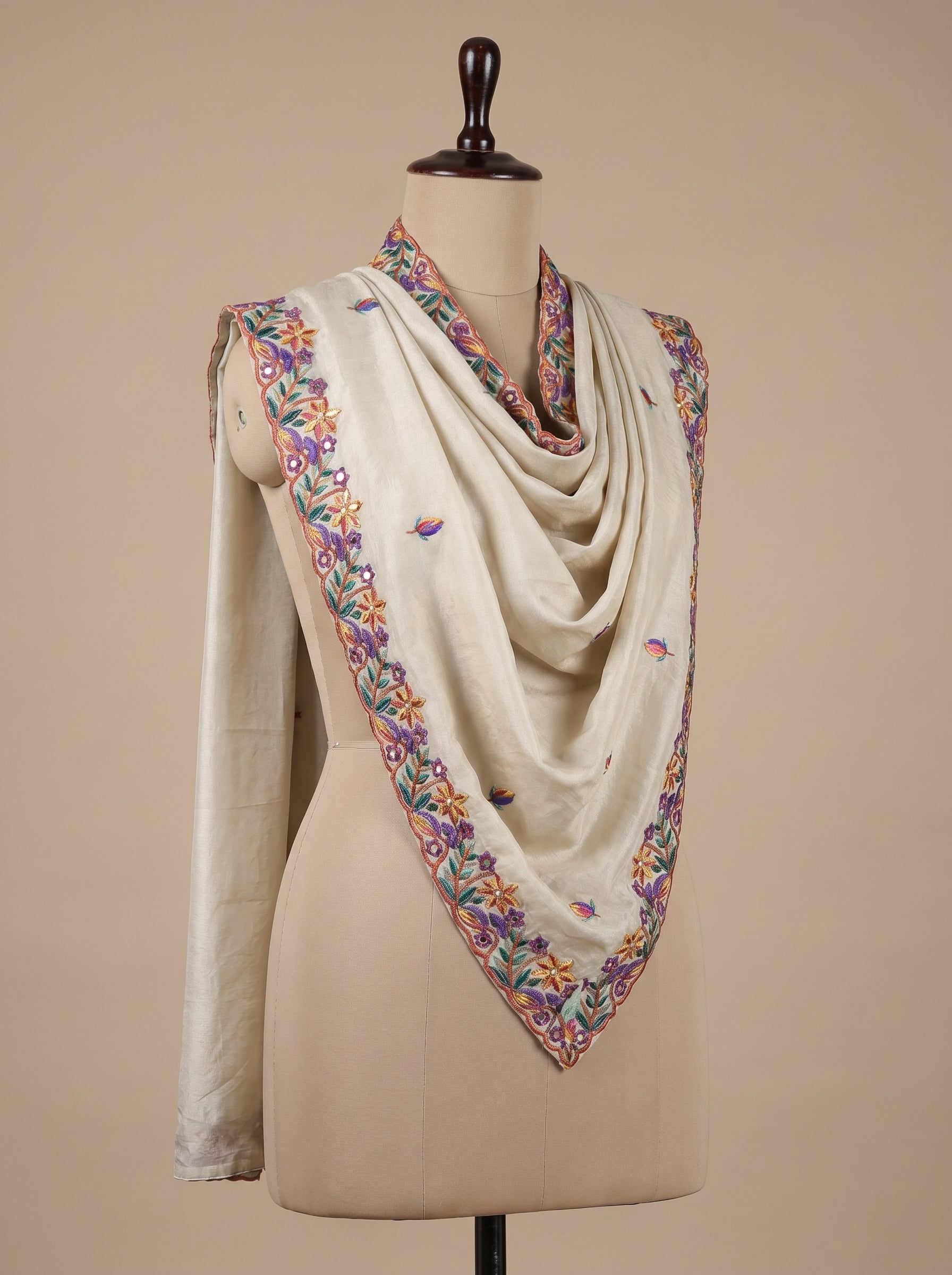 MULTICOLOR BLOSSOM TRAIL TISSUE SILK DUPATTA