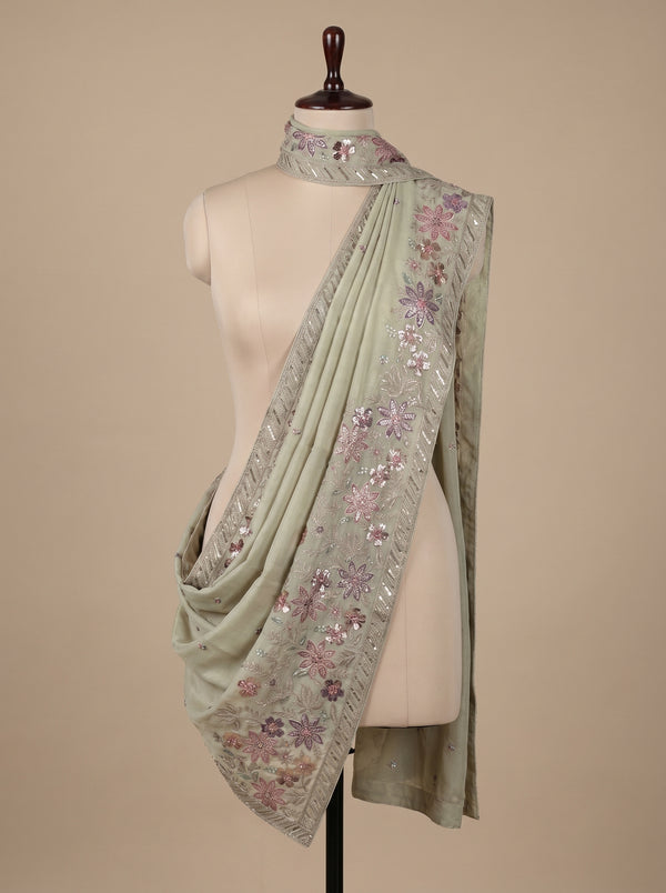 GILDED BLOSSOM TISSUE SILK DUPATTA - 2.5 Meter
