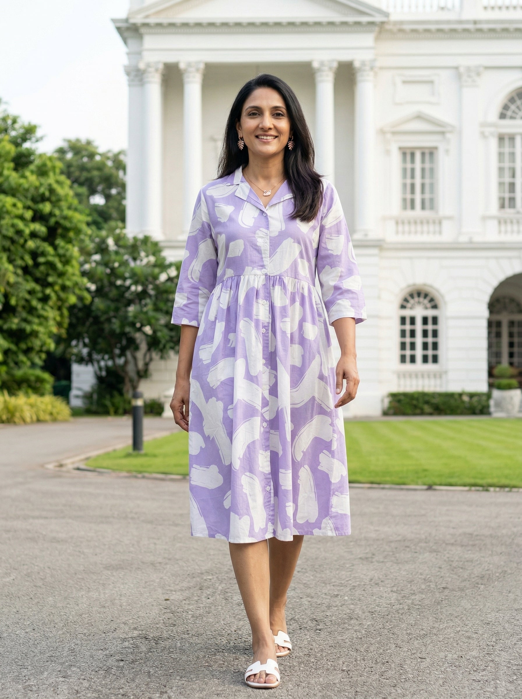 BRIGHT & BLOOM PURPLE COTTON FROCKS