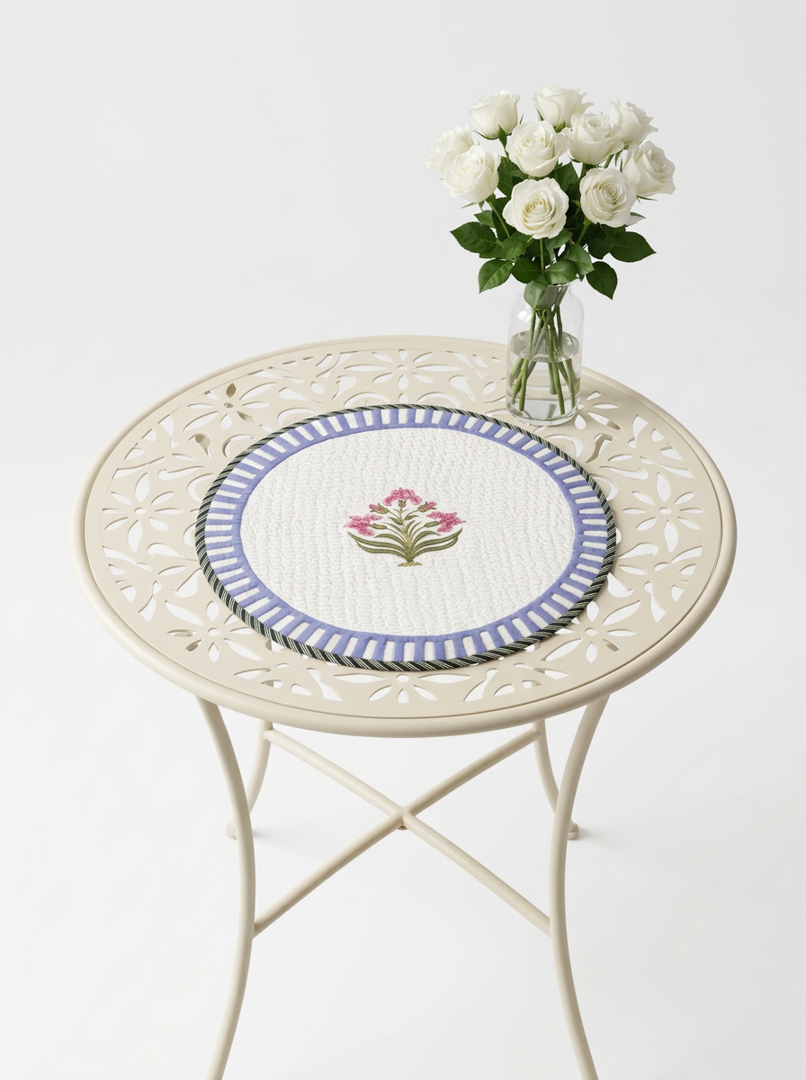 Quilted Lily Charm Round Mat