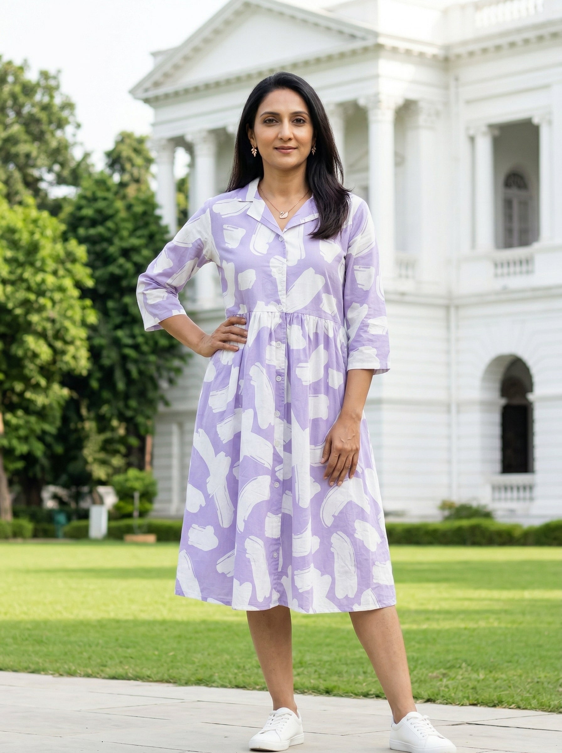 BRIGHT & BLOOM PURPLE COTTON FROCKS