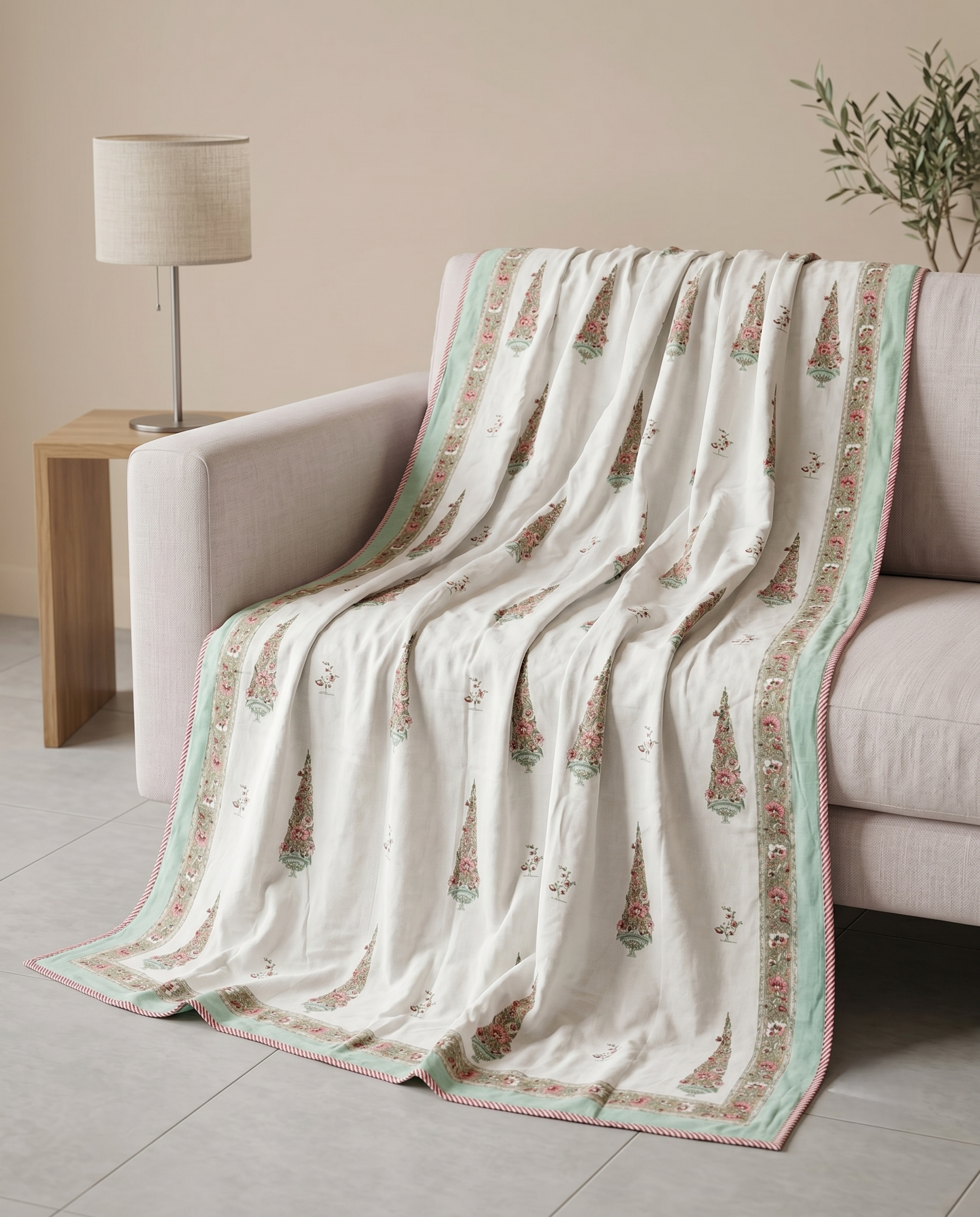 FLORAL PRINTED REVERSIBLE COTTON DOHAR