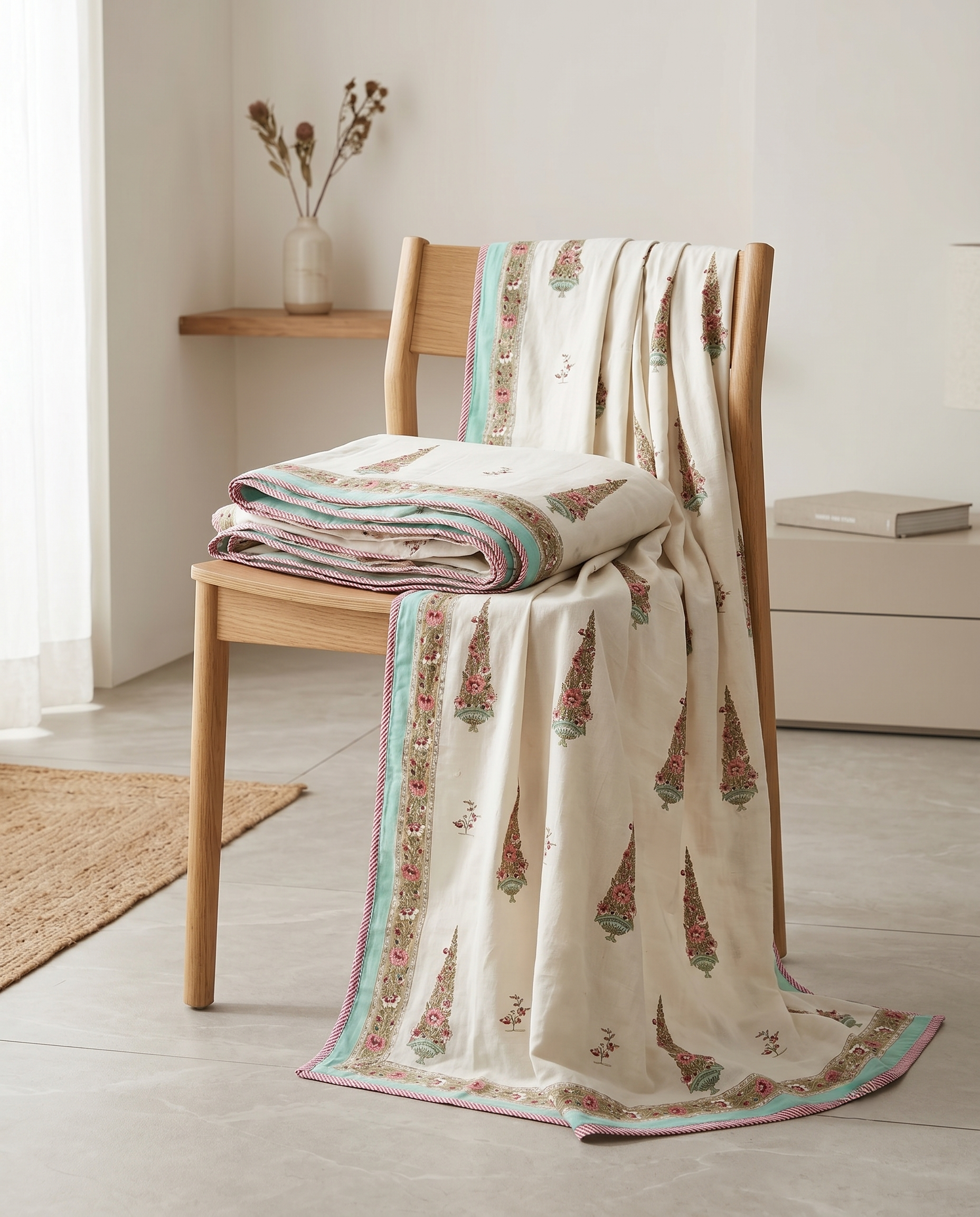 FLORAL PRINTED REVERSIBLE COTTON DOHAR