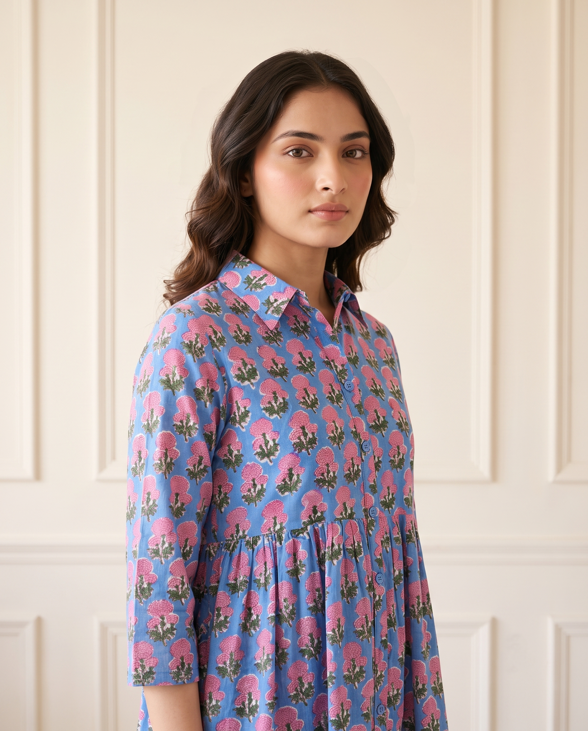 Flora Mul Tiered Dress (Handblock)