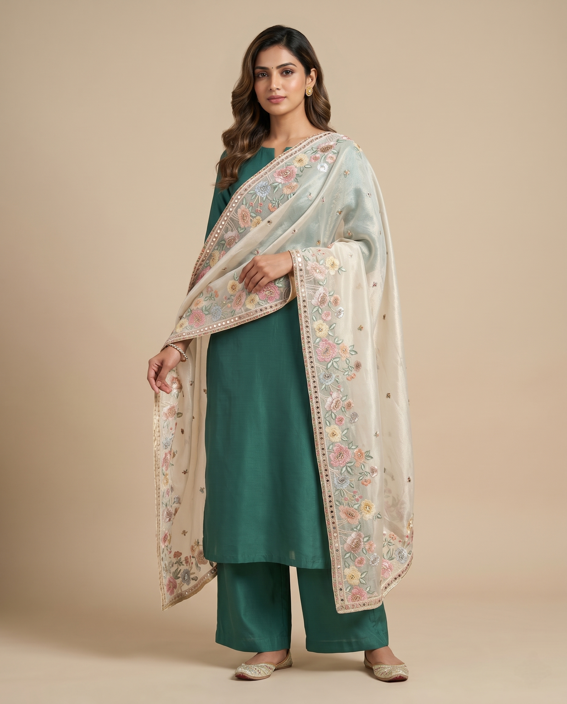 LUXURY WORK TISSUE SILK TISSUE DUPATTA