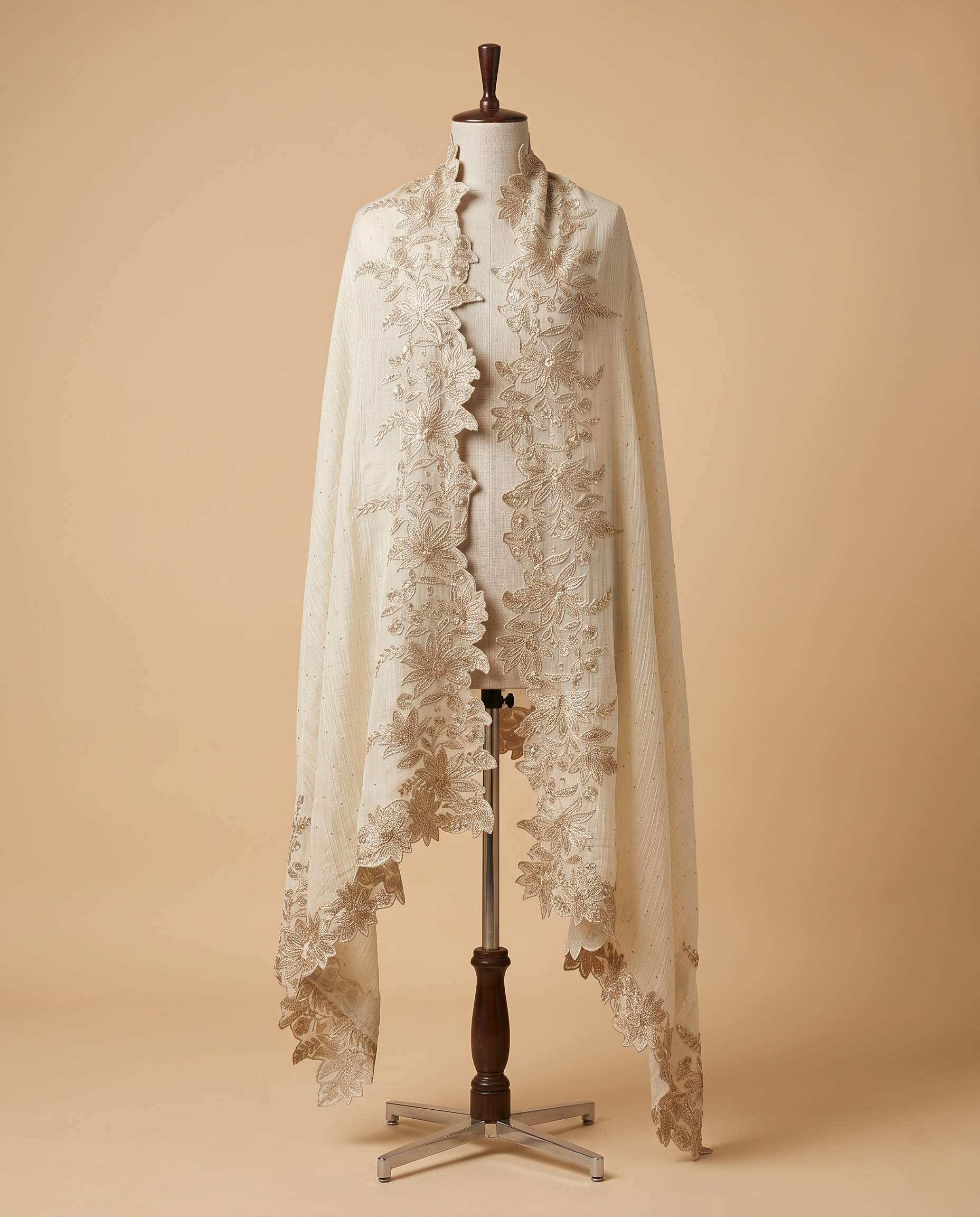 ARTISANAL BOTANICAL TISSUE SILK DUPATTA