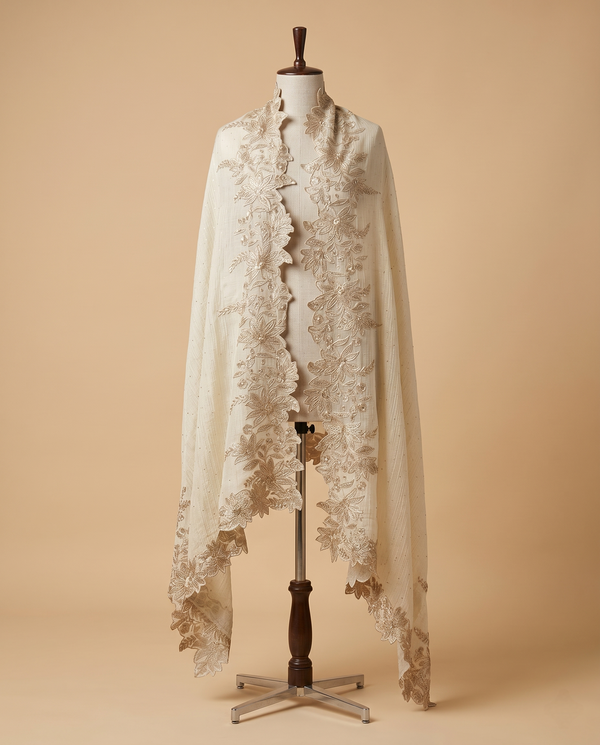 ARTISANAL BOTANICAL TISSUE SILK DUPATTA - 2.5 Meter