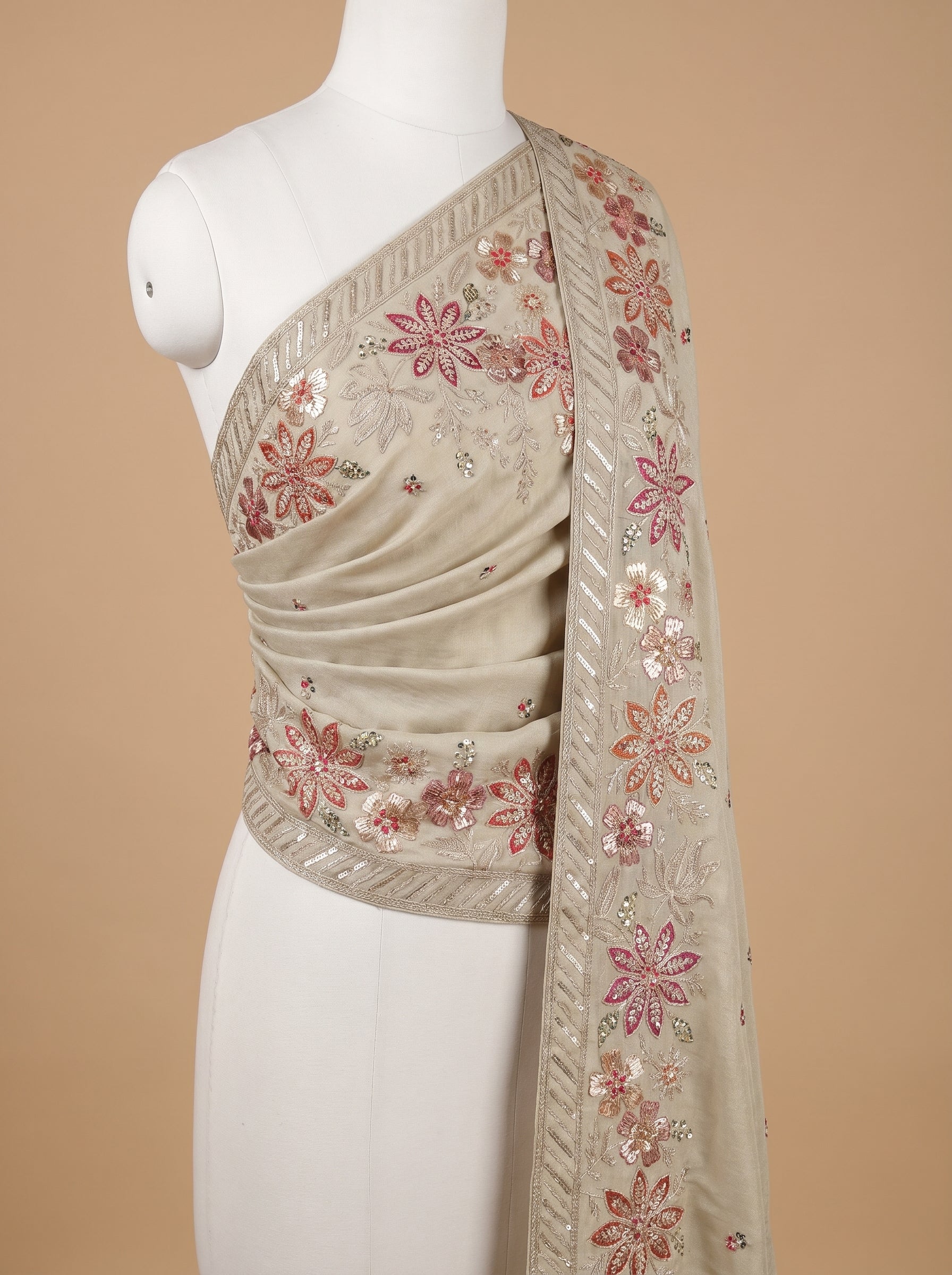 VINTAGE BLOOM TISSUE SILK DUPATTA