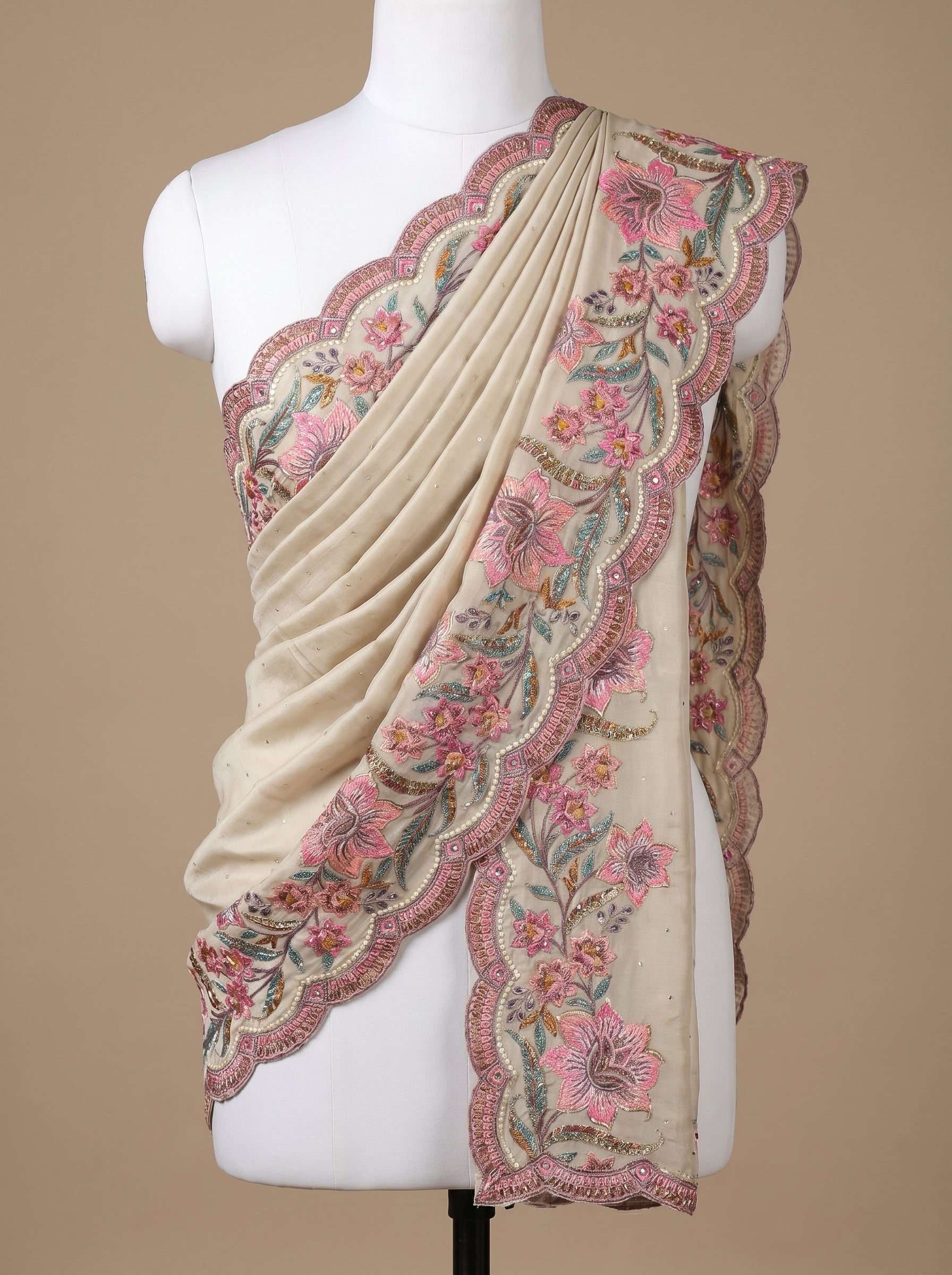 LUXURY EMBROIDERED TISSUE SILK DUPATTA