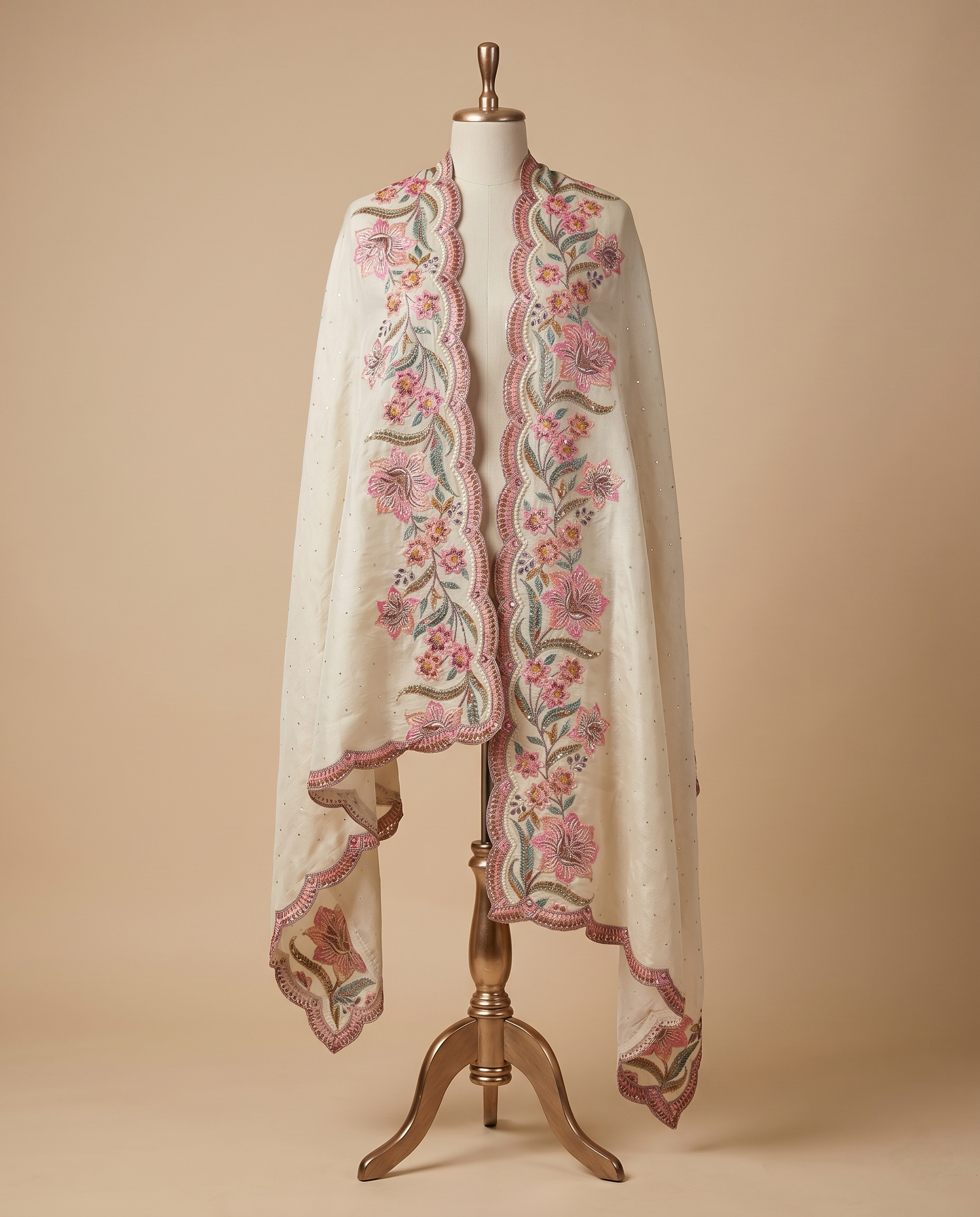 LUXURY EMBROIDERED TISSUE SILK DUPATTA