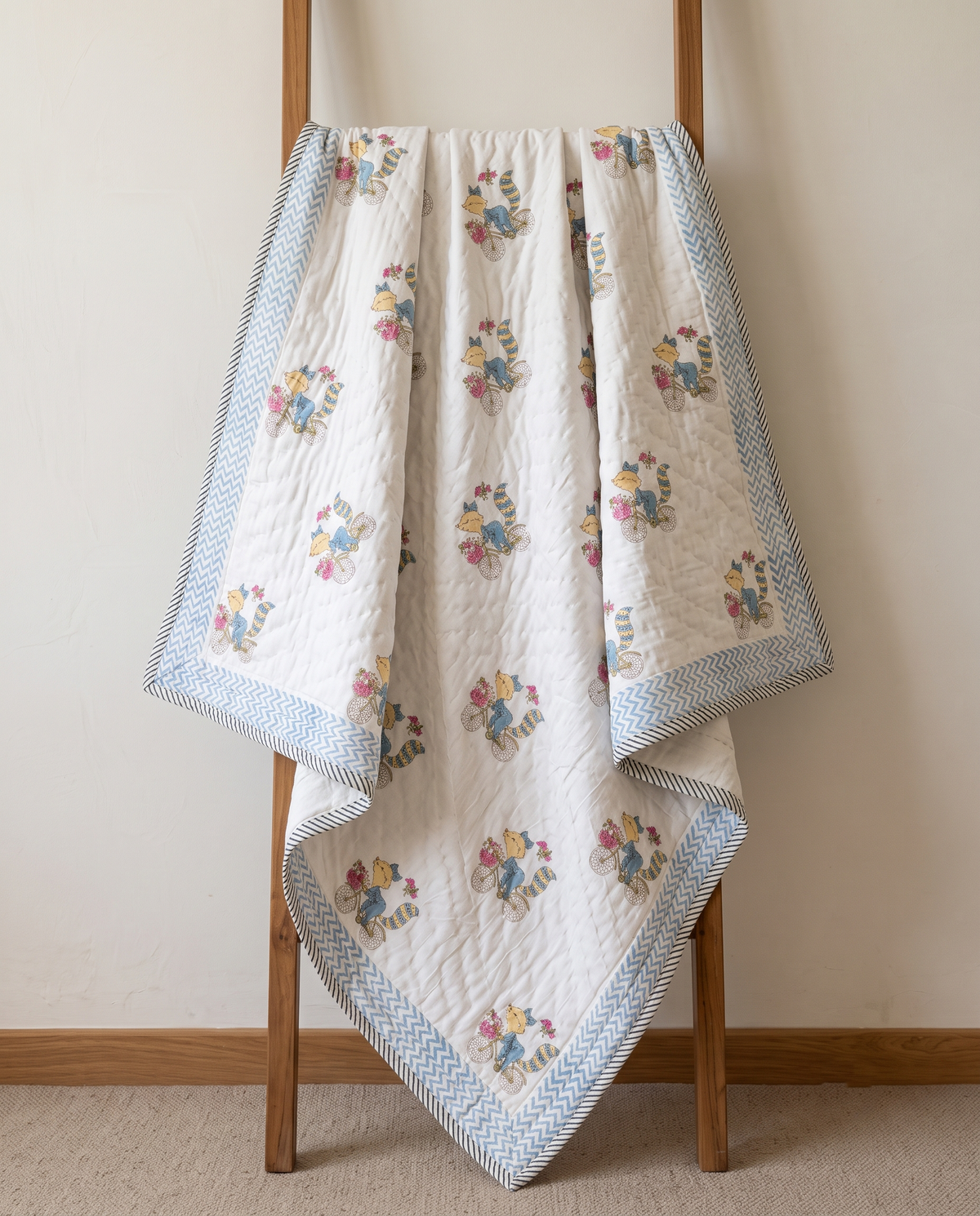 LITTLE STORYBOOK RIDE HAND BLOCK BABY REVERSIBLE QUILT