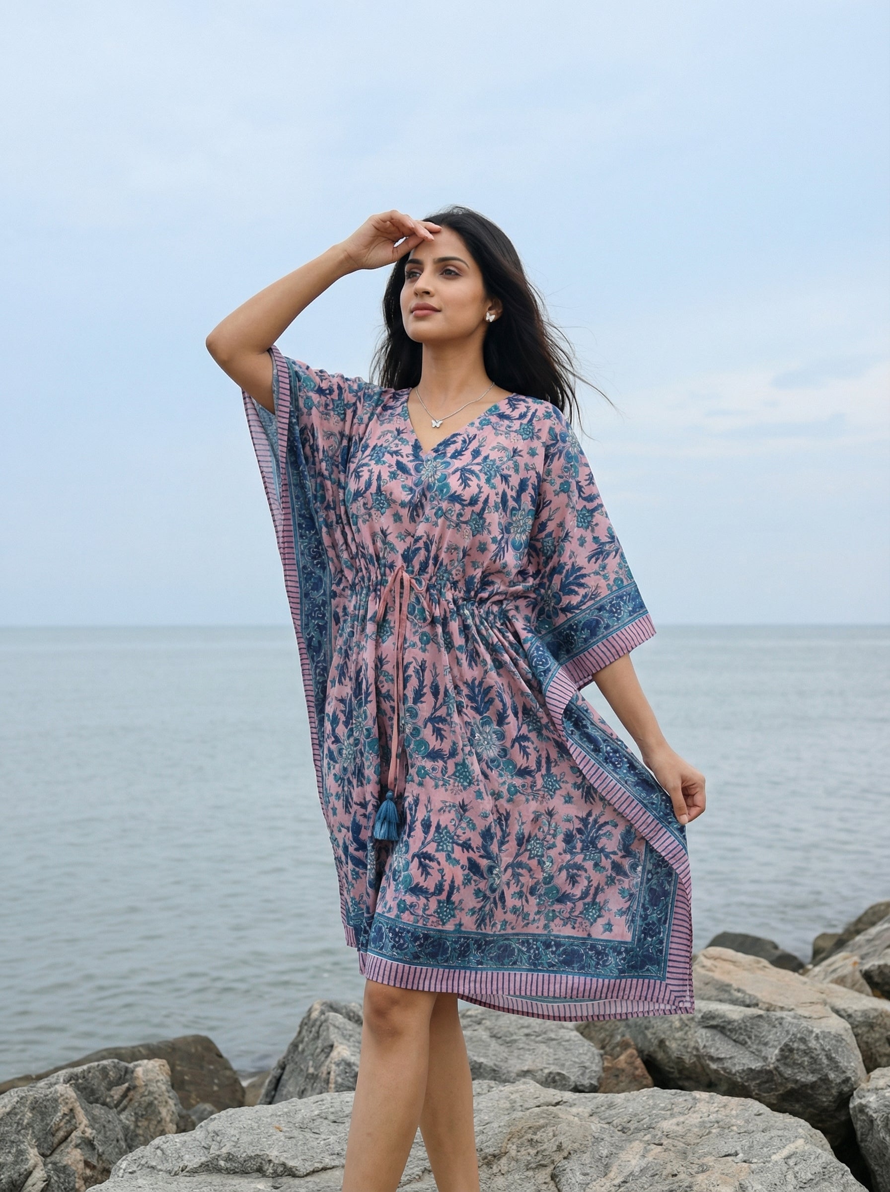 Breezy Mul Cotton Short Kaftan