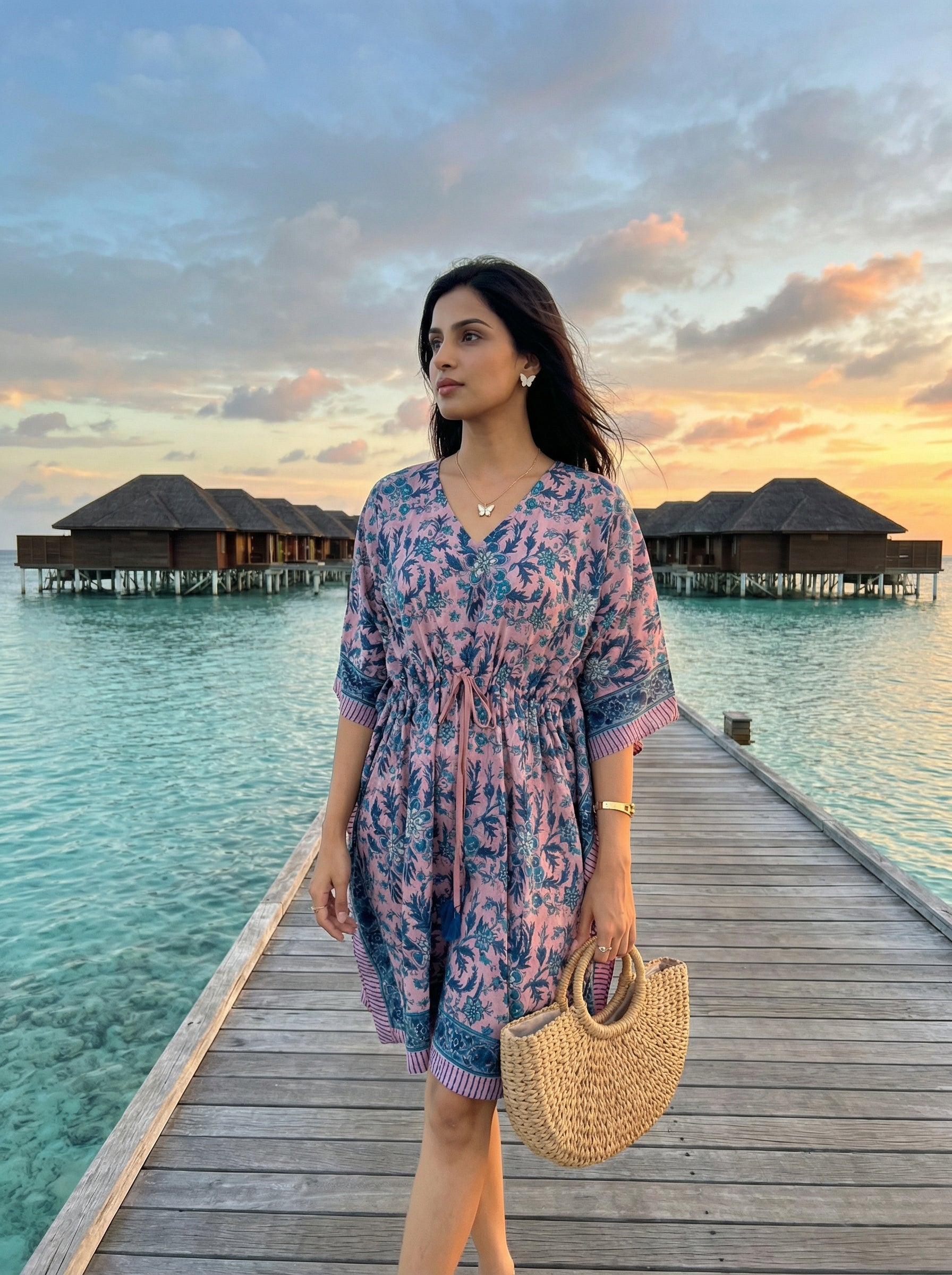 Breezy Mul Cotton Short Kaftan