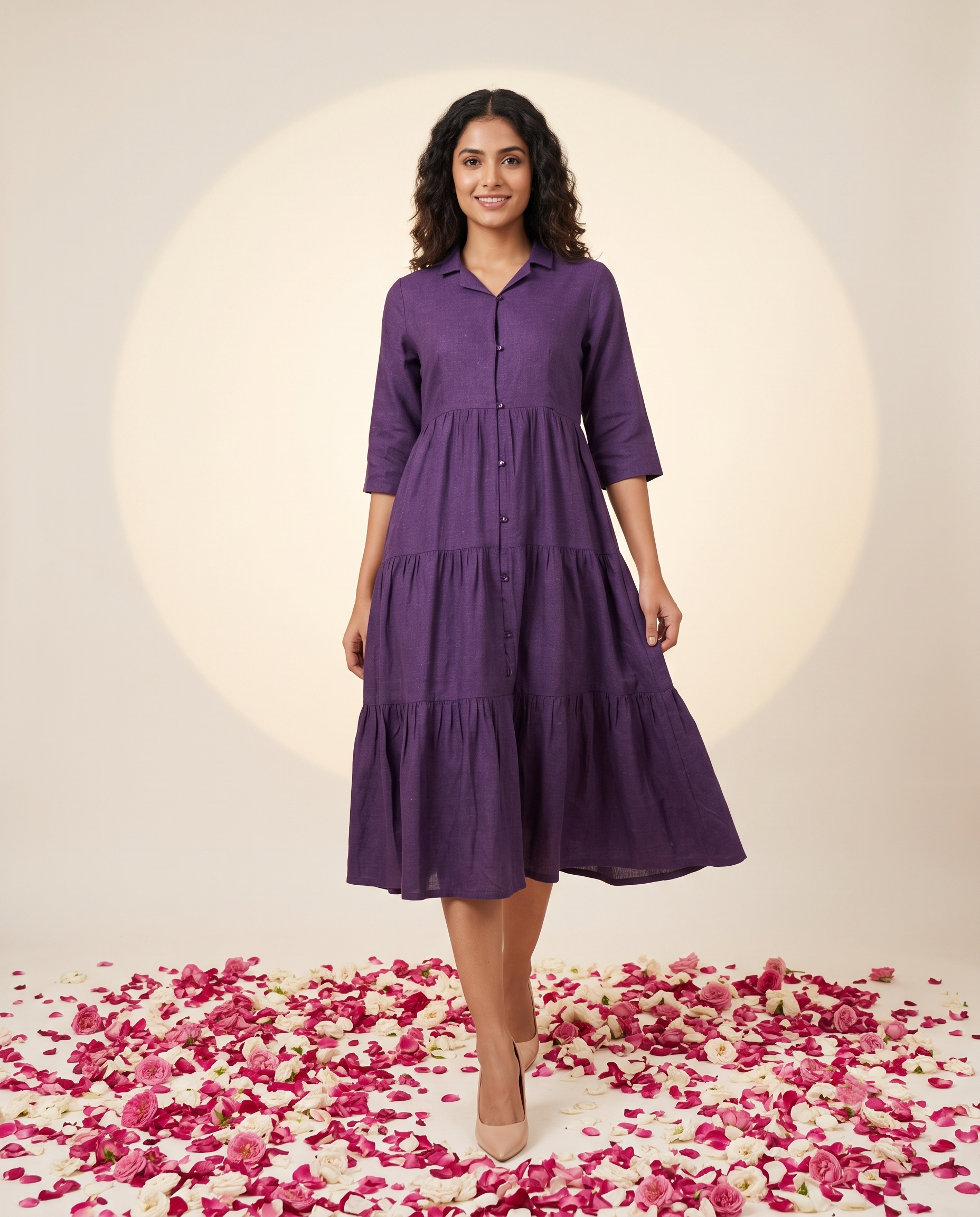 JBK LUXE PURPLE LINEN DRESS