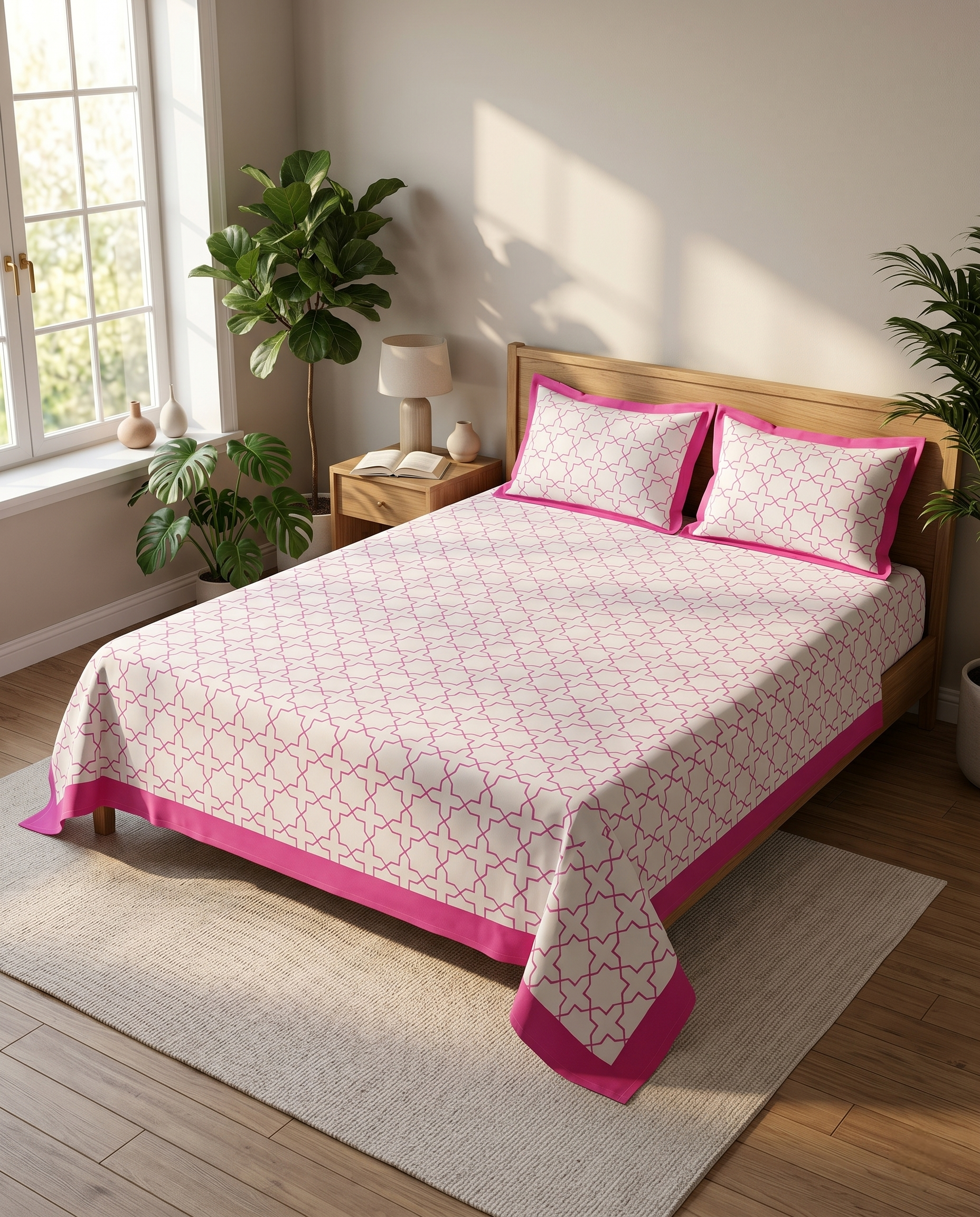 THE GULABI GRID PREMIUM BEDSHEET