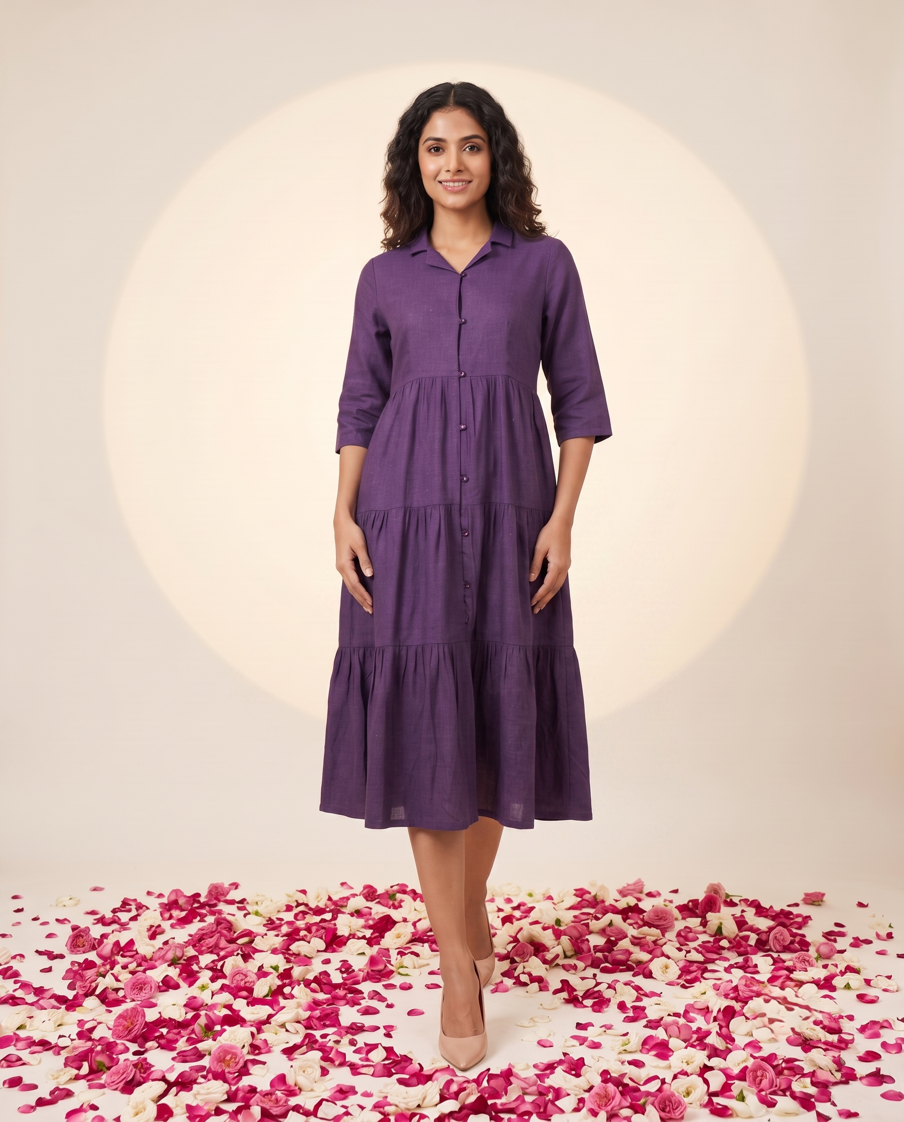 JBK LUXE PURPLE LINEN DRESS