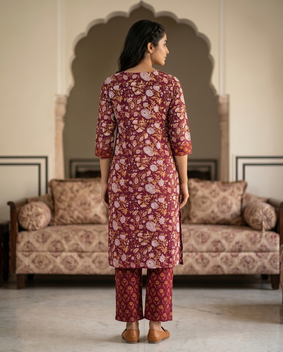 EVERYDAY GRACE KURTA PANT SET - PREMIUM COTTON