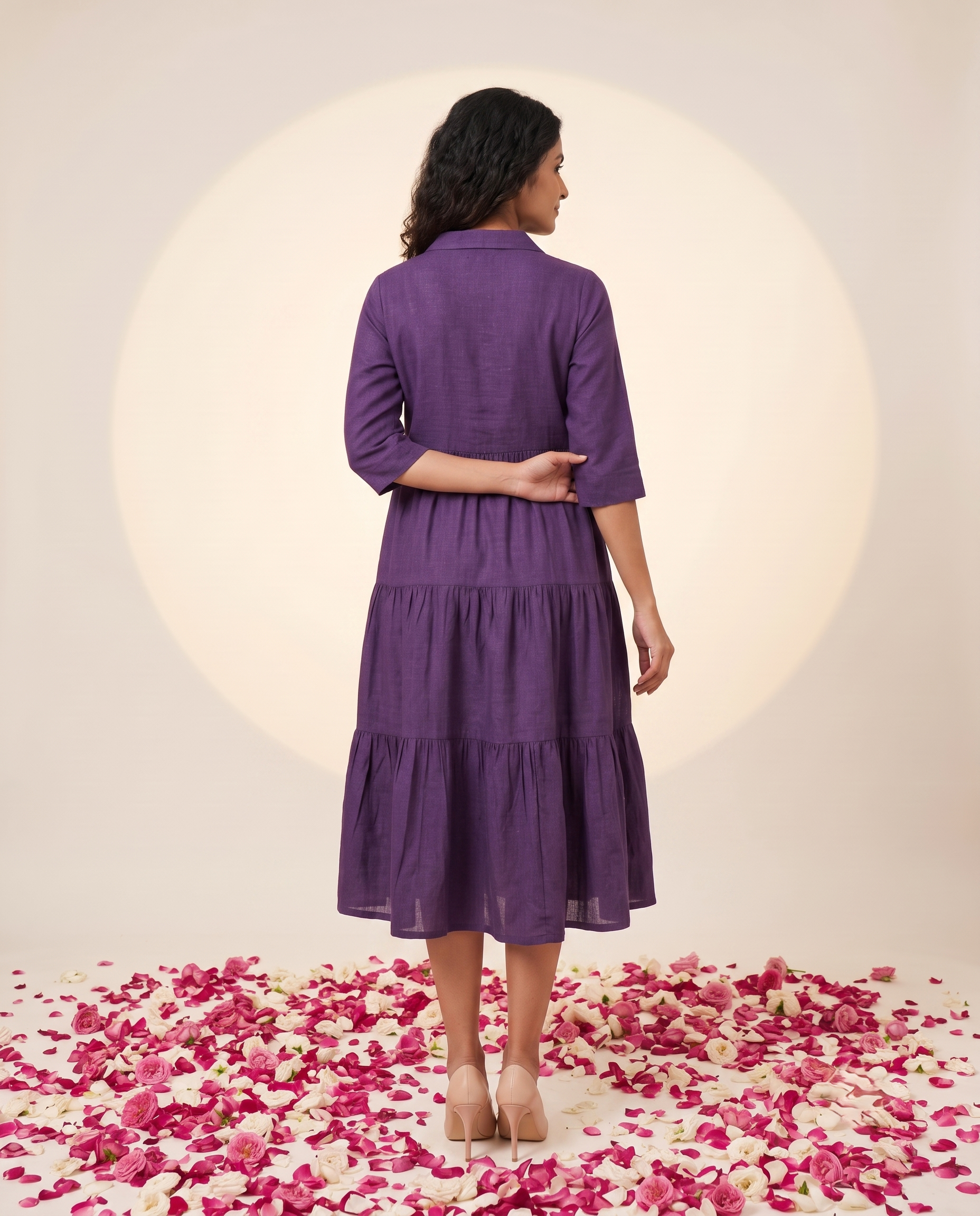 JBK LUXE PURPLE LINEN DRESS