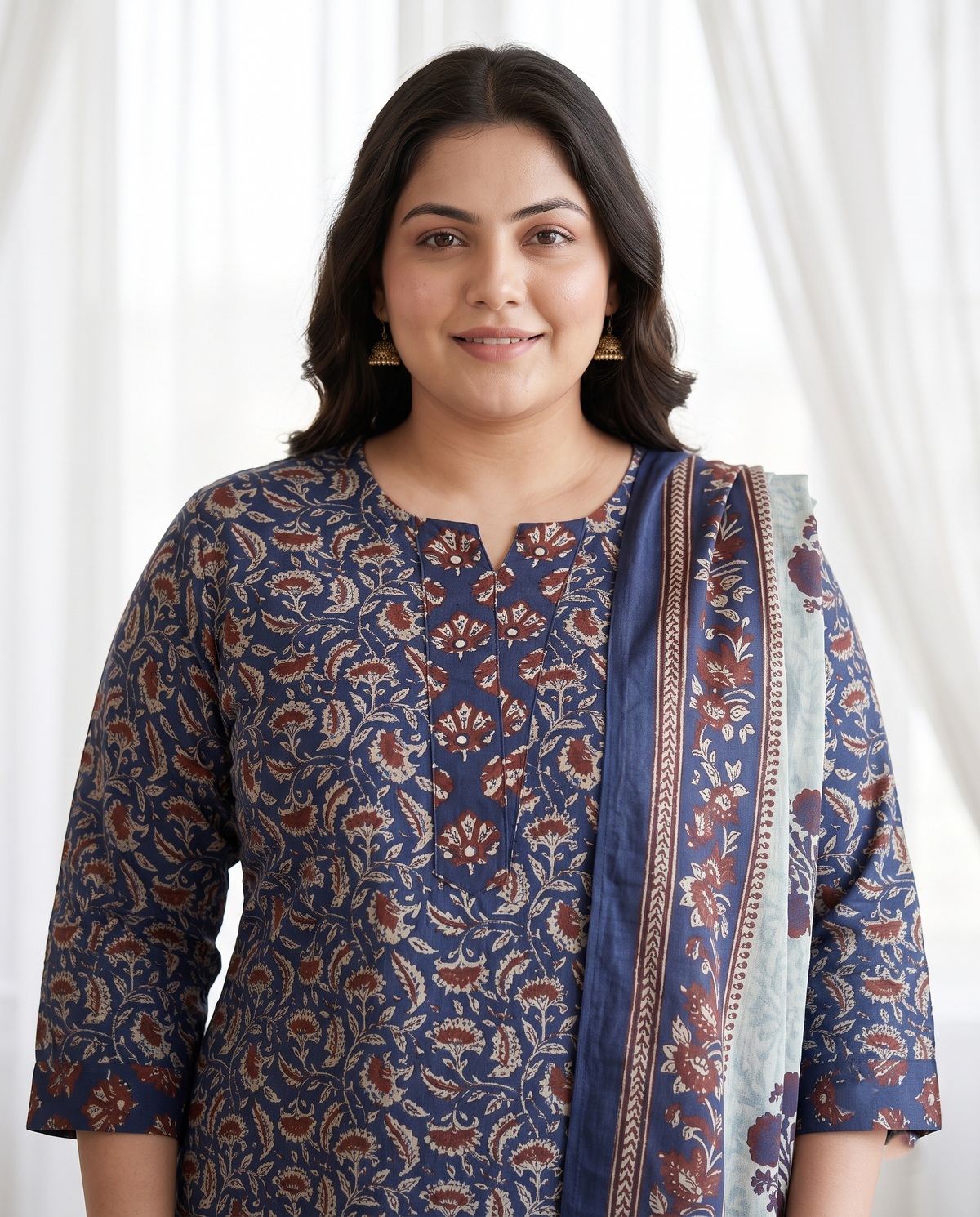 AARVI PRINTED 3 PC SET - NAVY