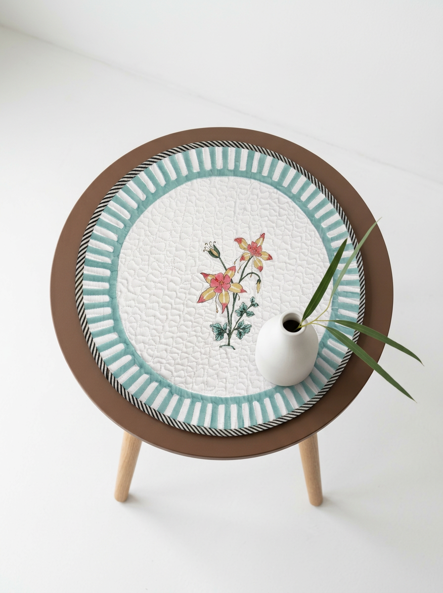 Quilted Sunrise Bloom Butta Round Mat