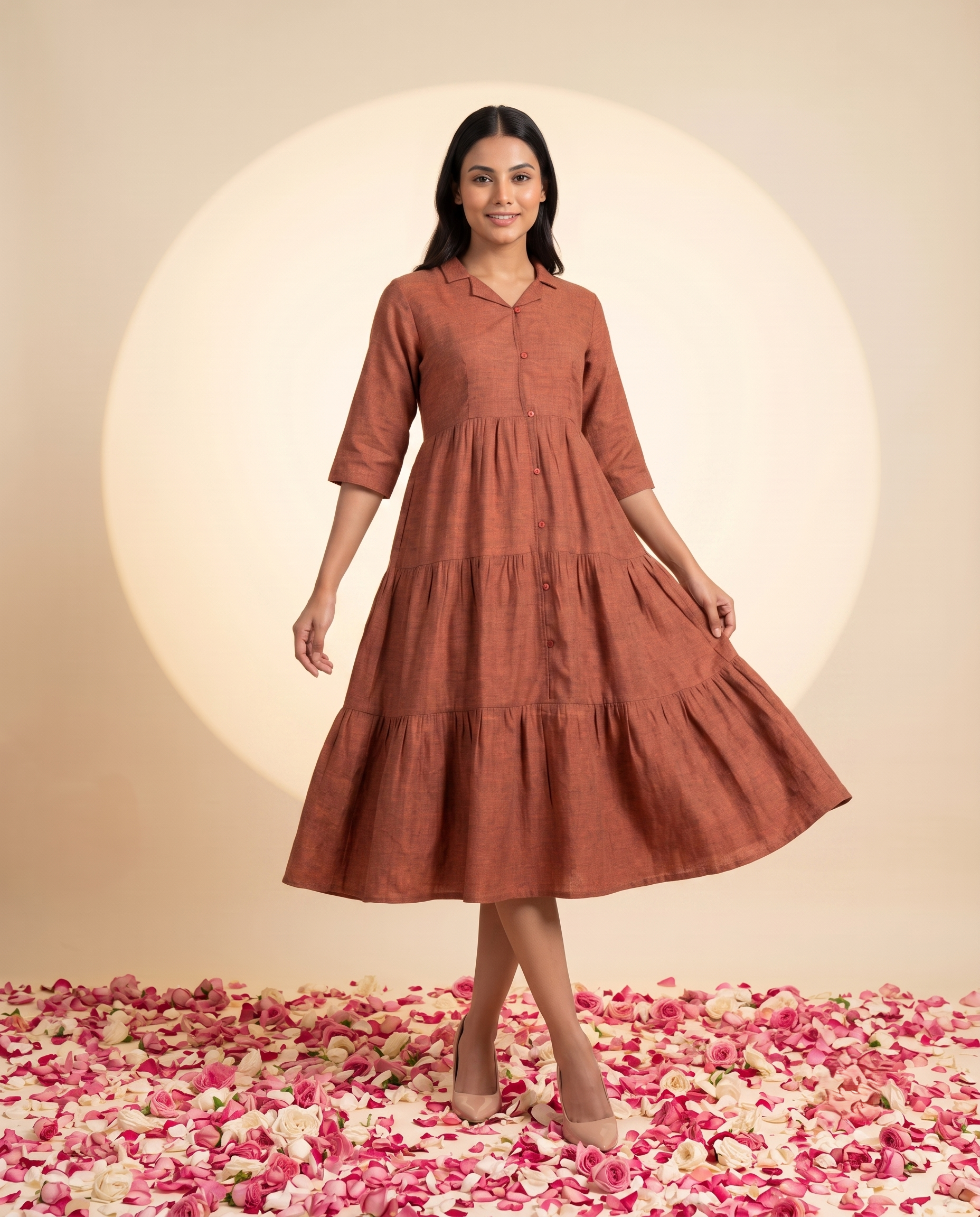 JBK LUXE WINE LINEN DRESS