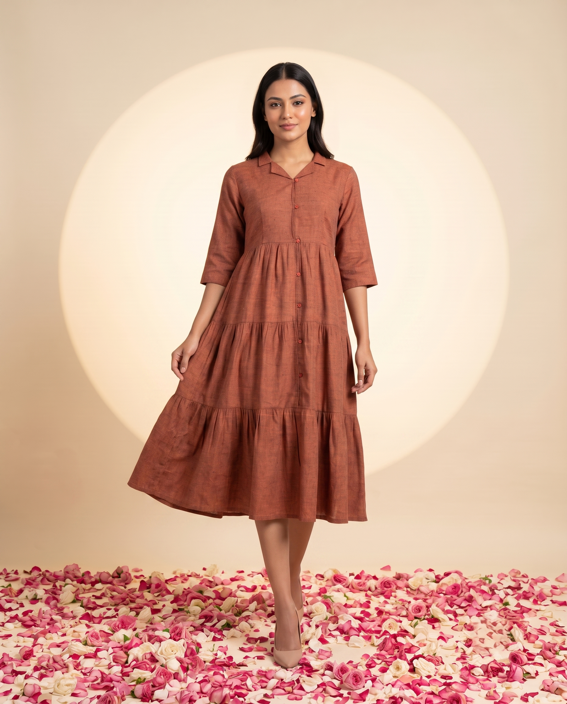JBK LUXE WINE LINEN DRESS