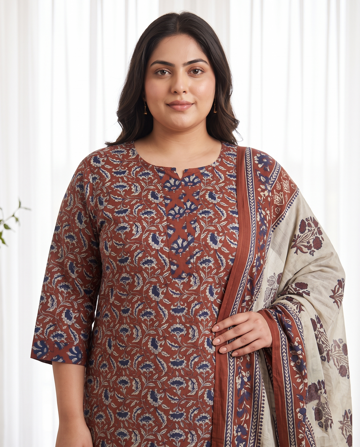 AARVI PRINTED 3 PC SET - RUST
