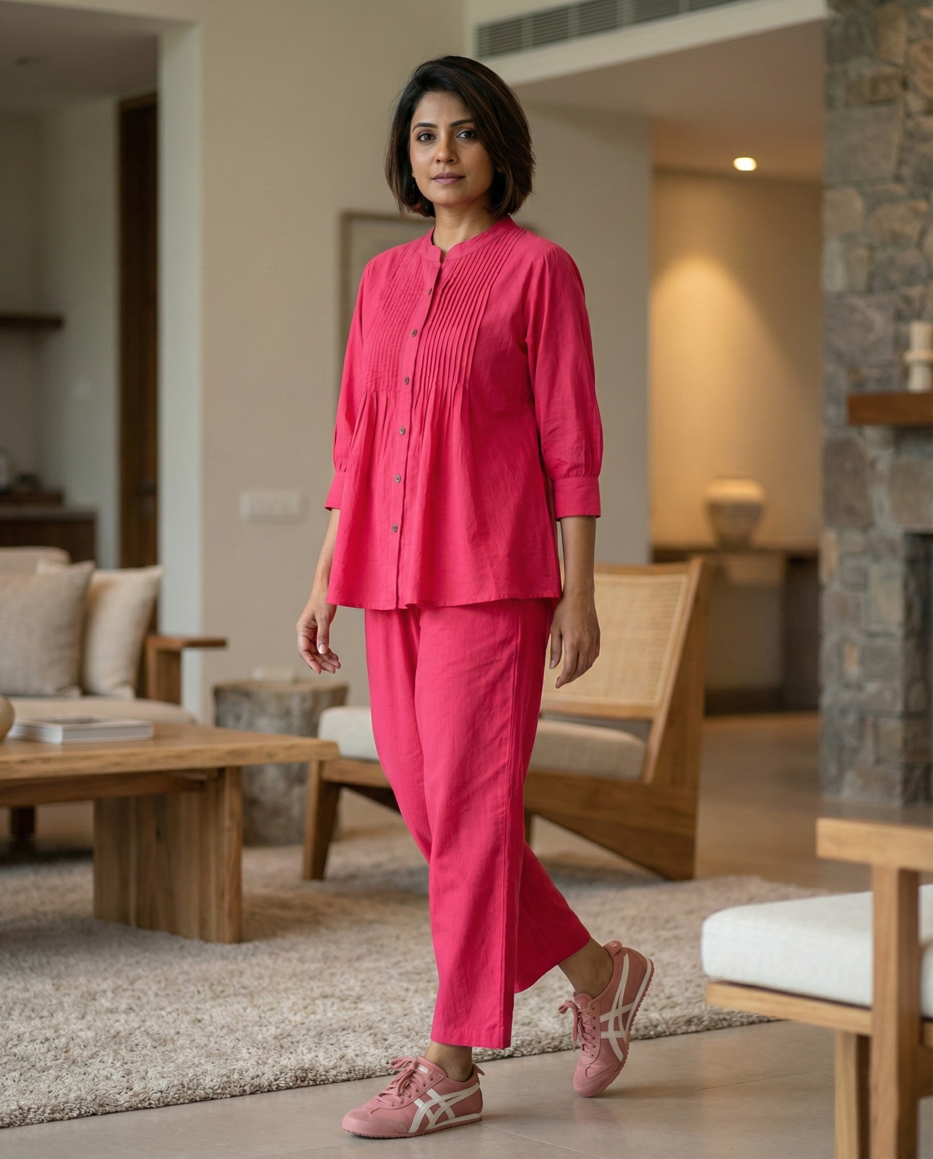 Hot Pink Pintuck Cordset