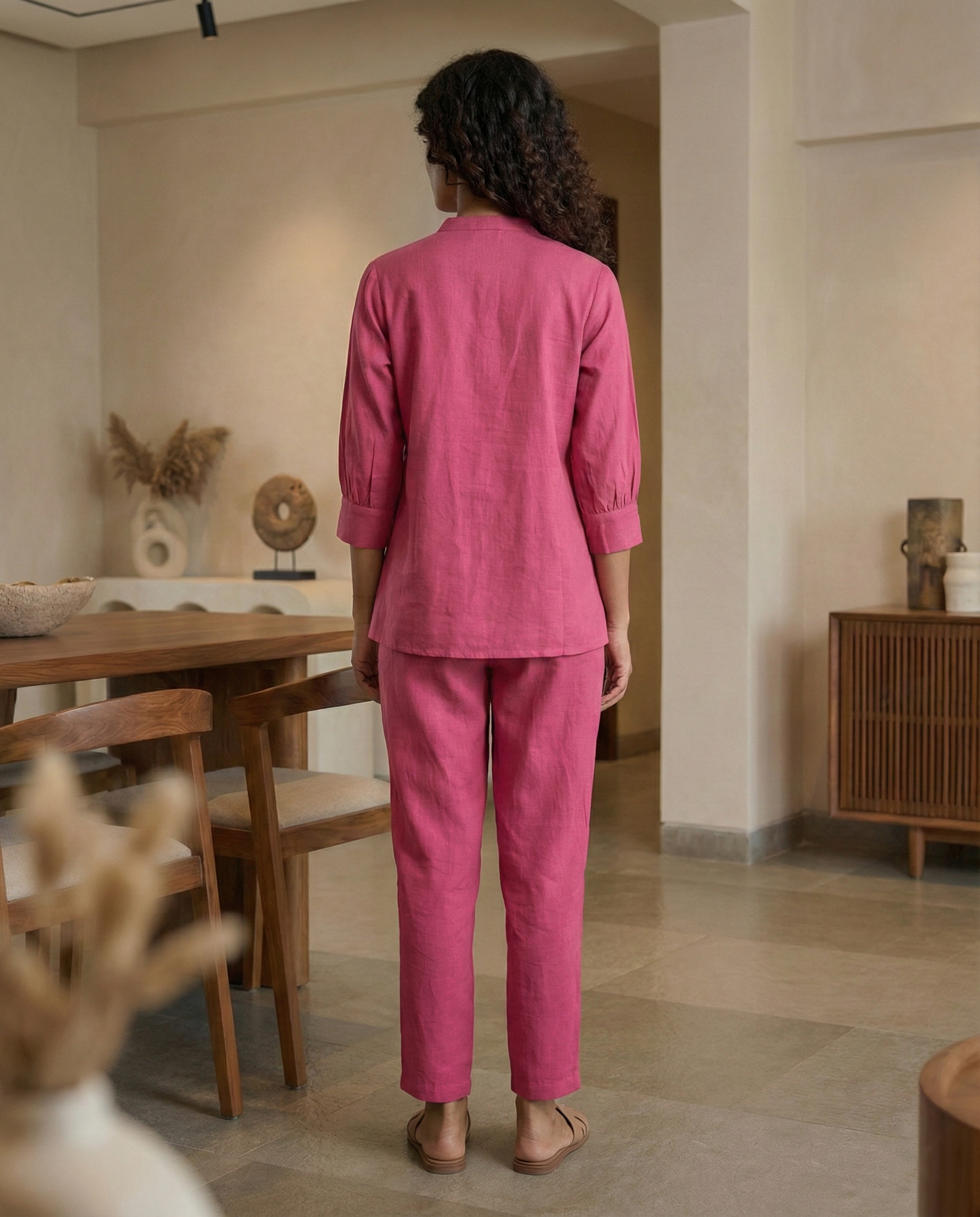 Pink Cotton Pintuck Cordset