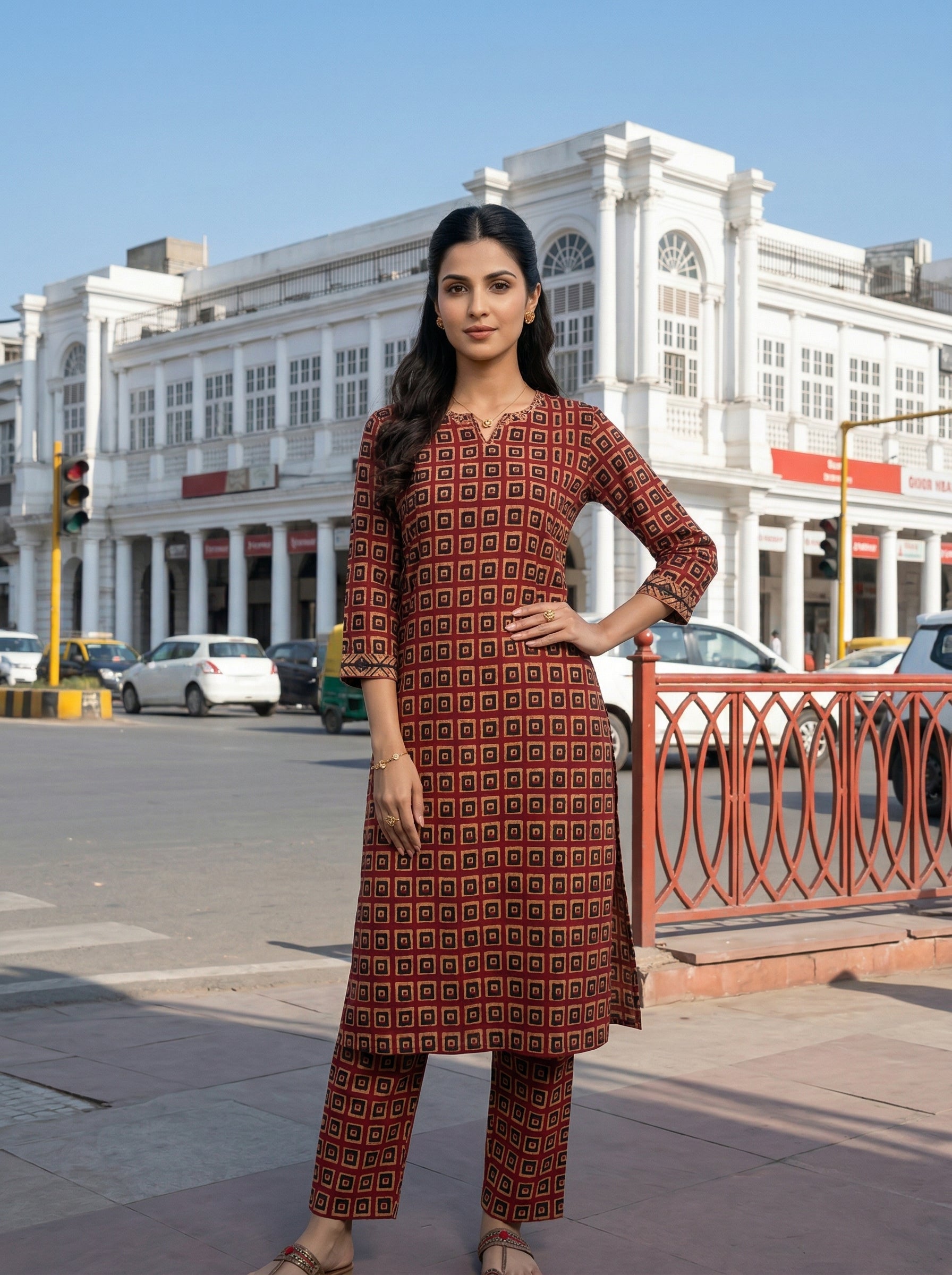 URBAN GRACE COTTON BRICK RED KP SET