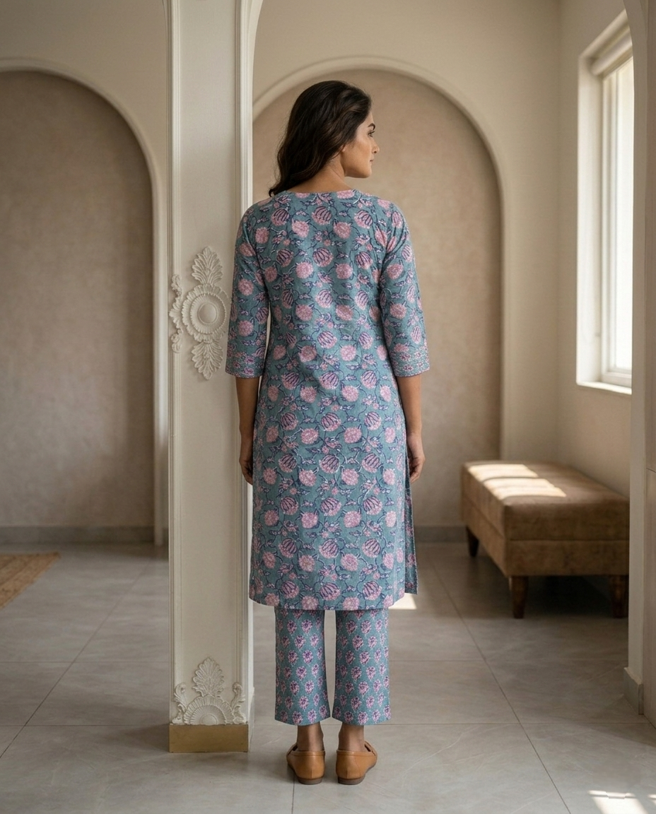 EVERYDAY GRACE KURTA PANT SET - PREMIUM COTTON