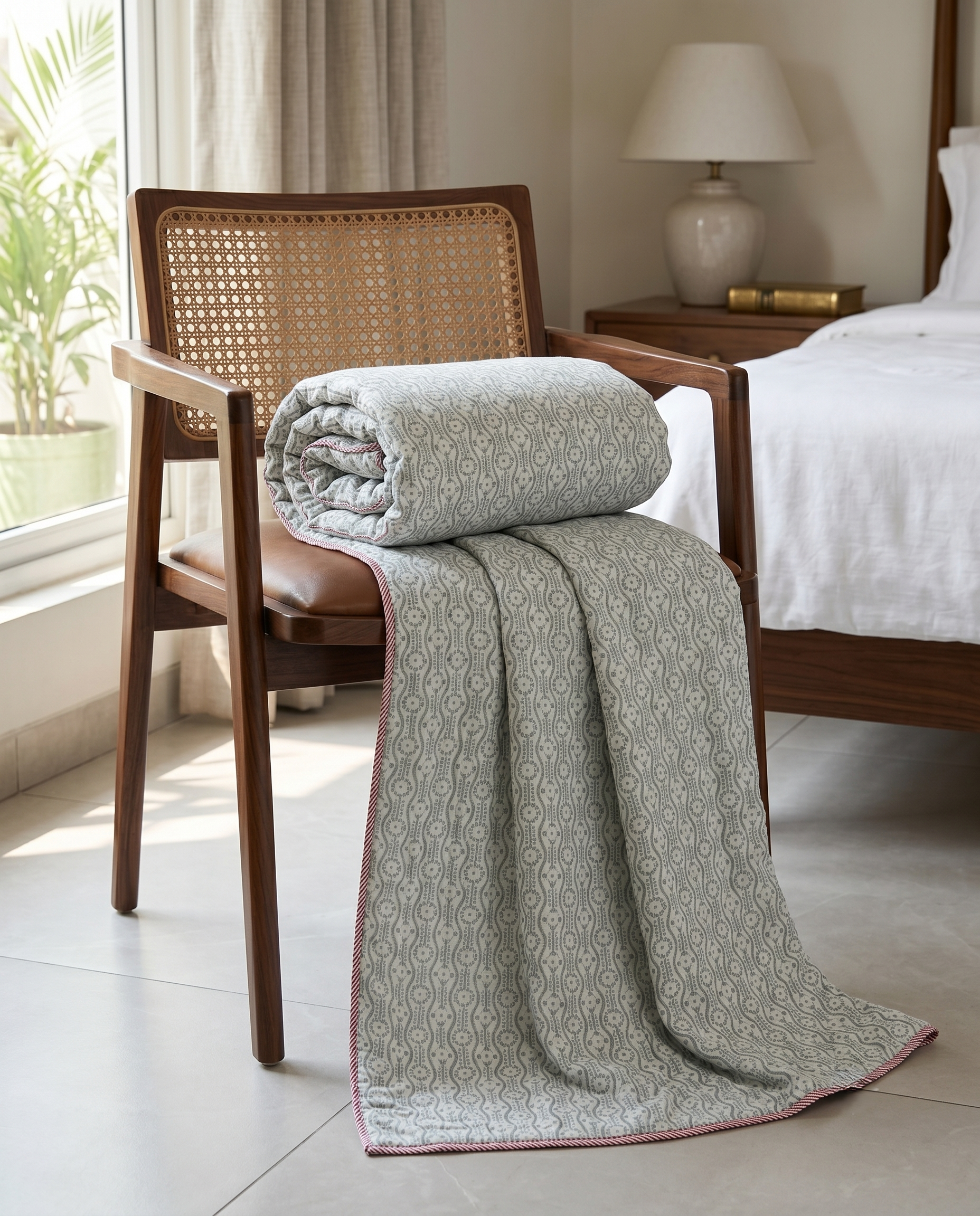 GARDEN MOTIF REVERSIBLE COTTON DOHAR