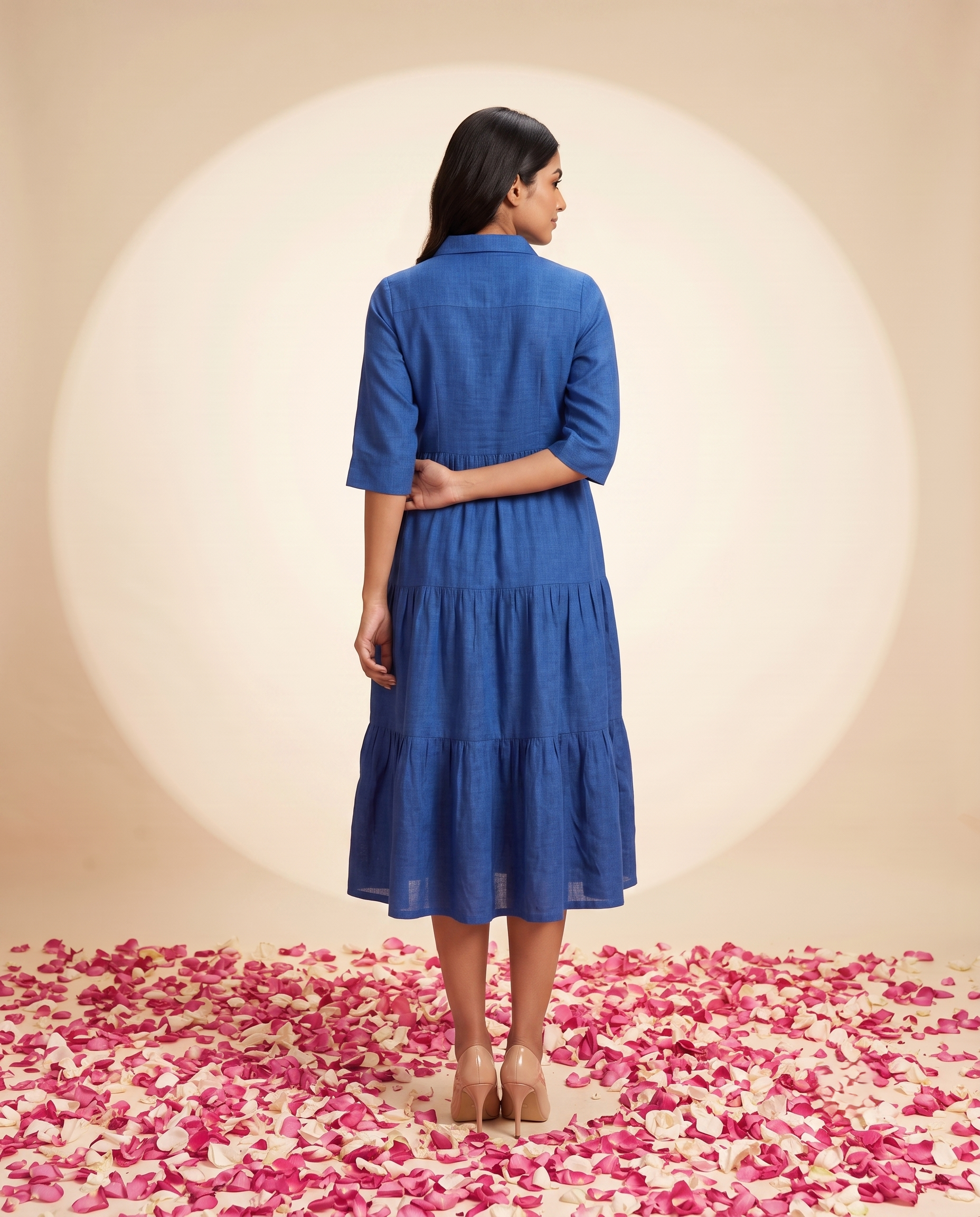 JBK LUXE BLUE LINEN DRESS