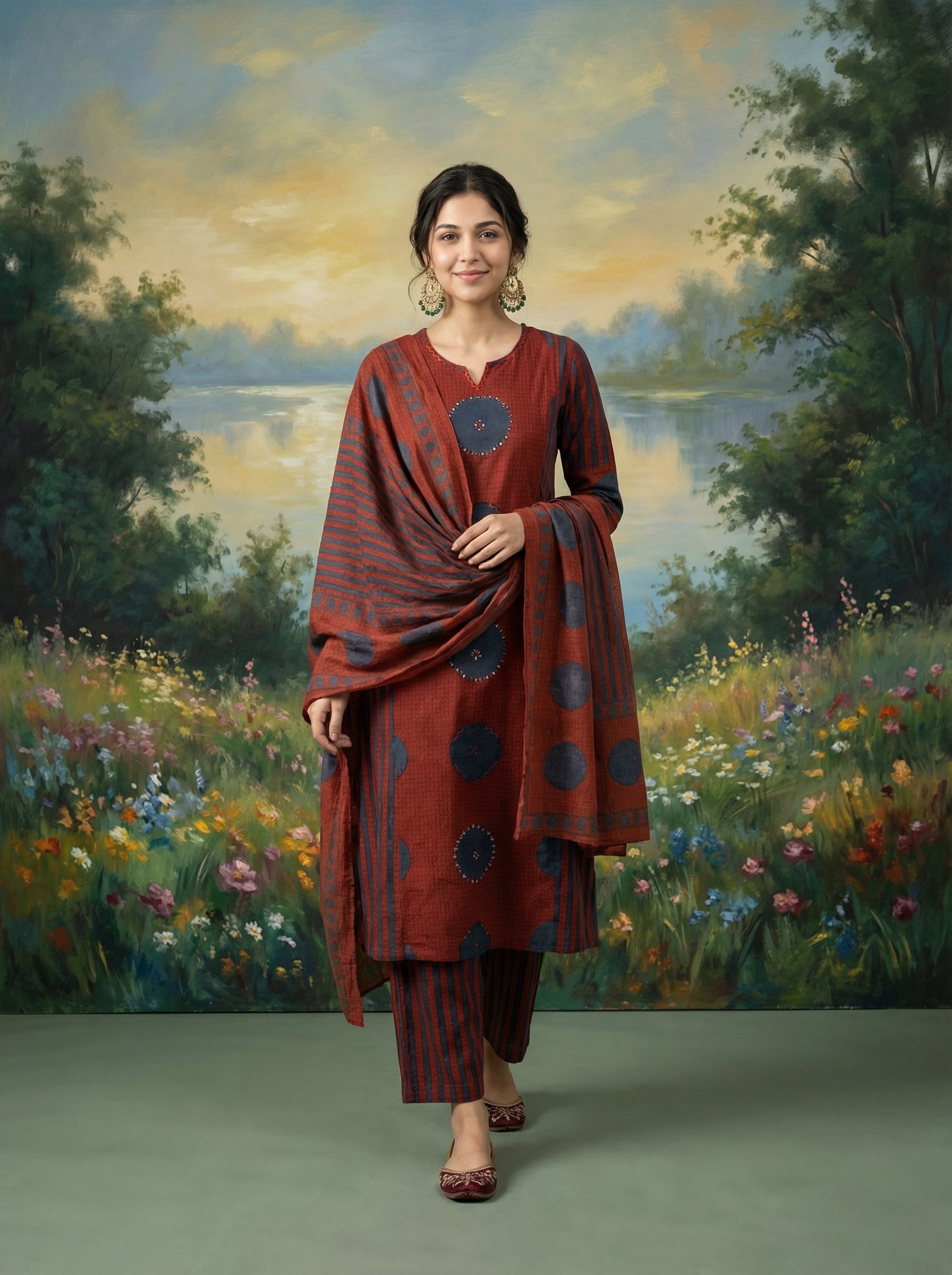 Mirror-Grid Ensemble Maroon Set