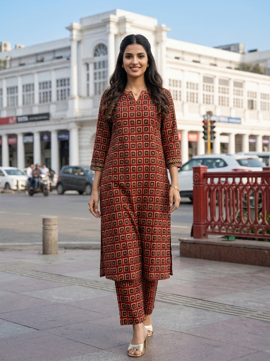 URBAN GRACE COTTON BRICK RED KP SET