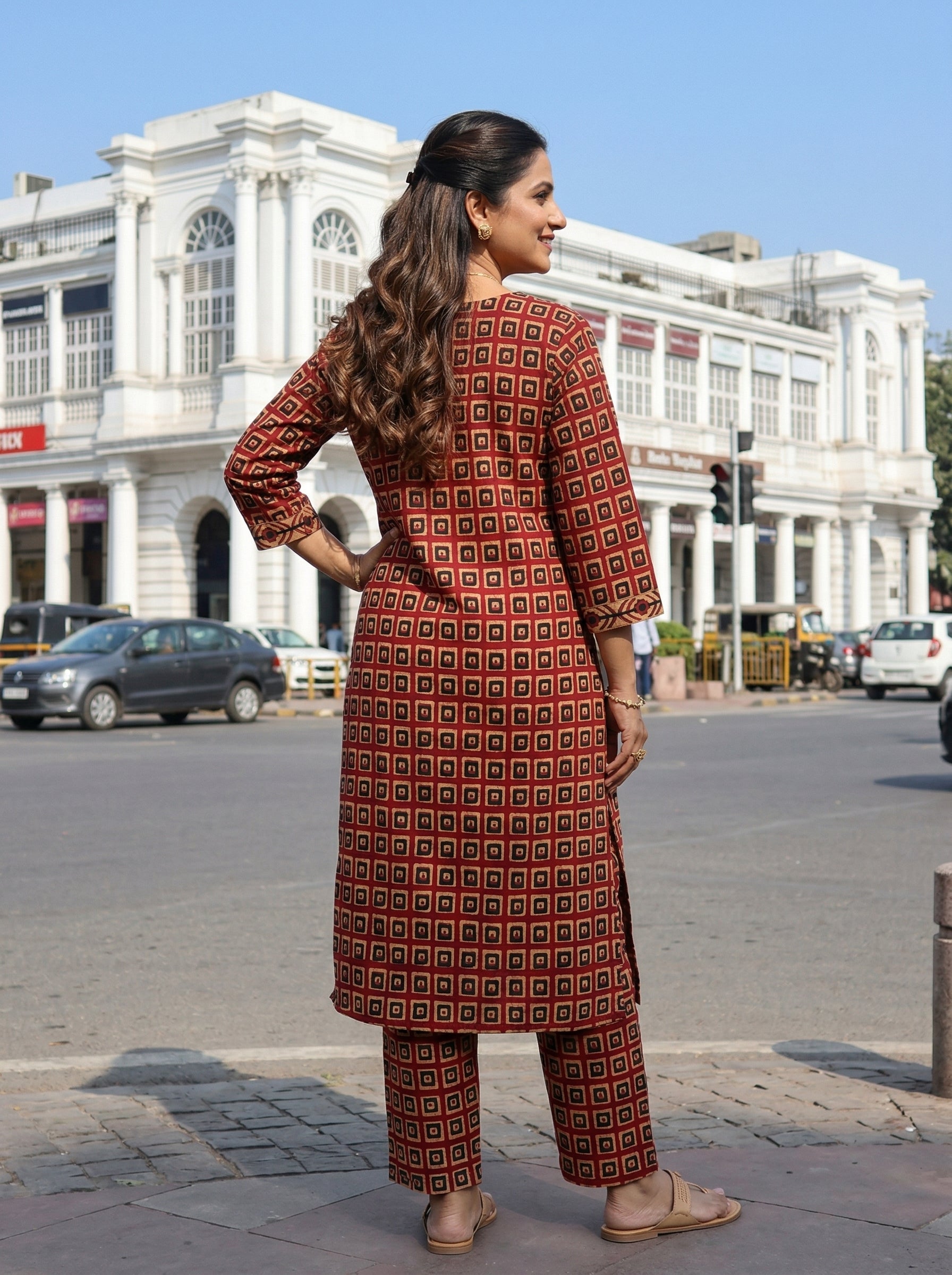 URBAN GRACE COTTON BRICK RED KP SET