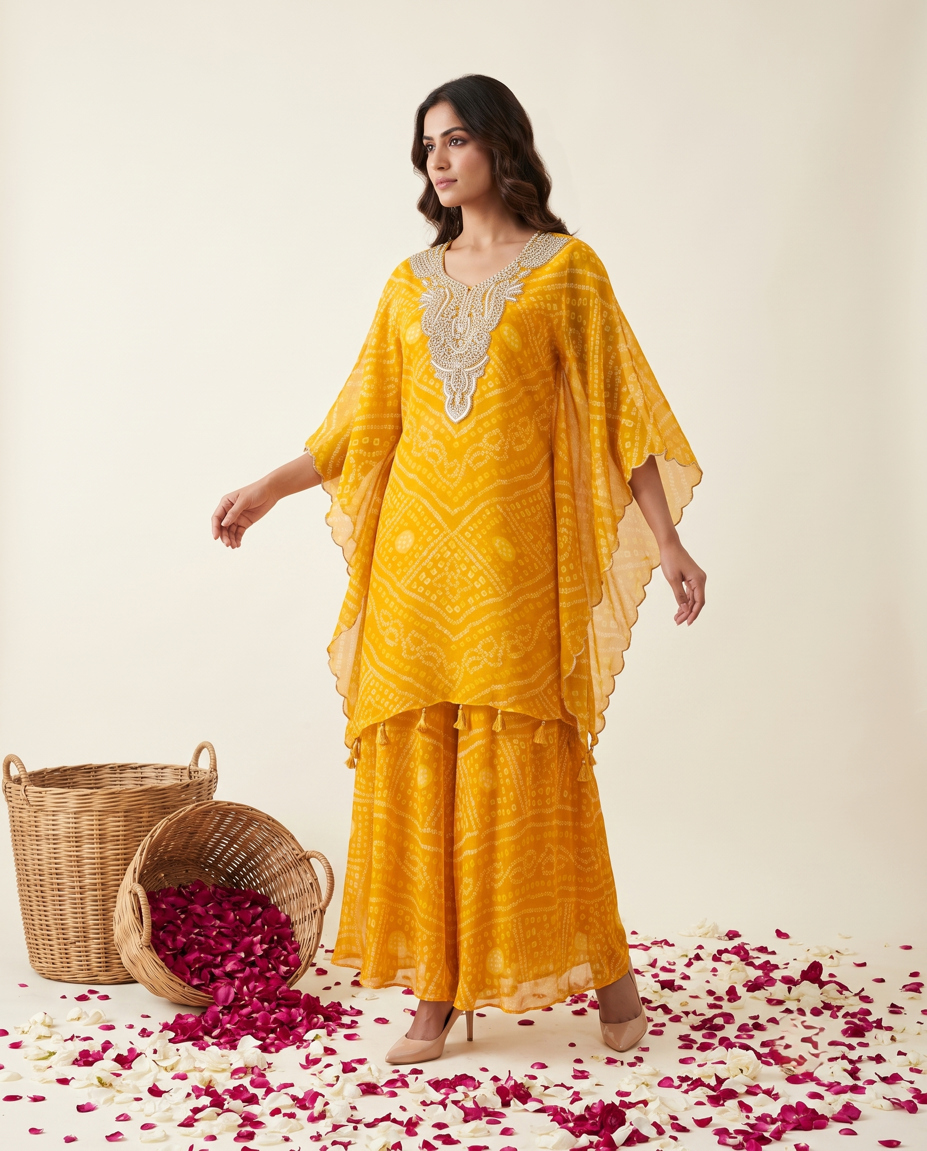 GULNAAR YELLOW CHIFFON SET