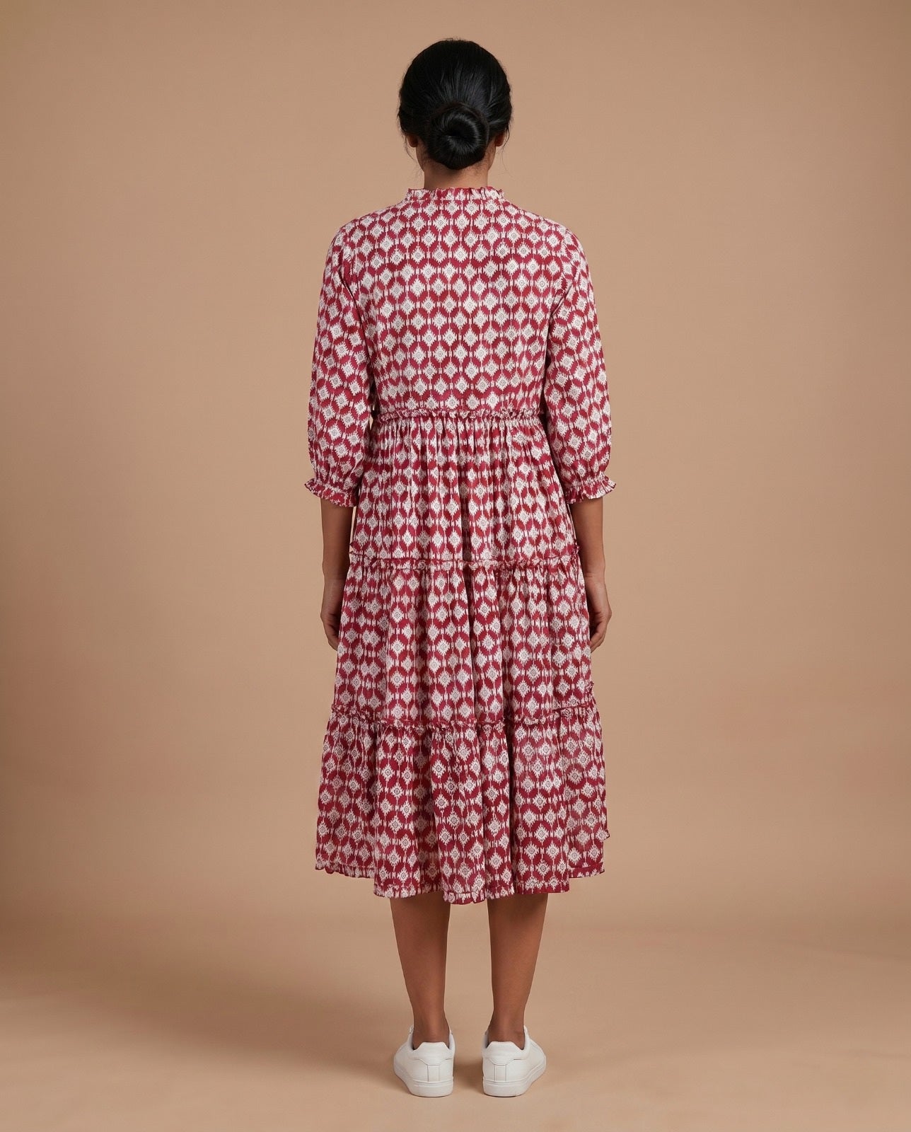 The Royal Bloom Tiered Dress ( HANDBLOCK)