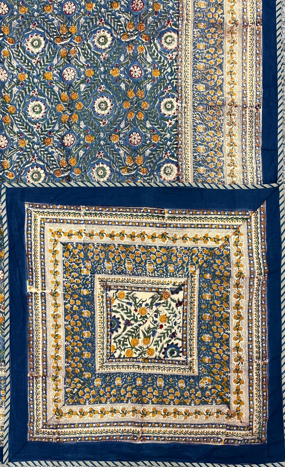 Hand Block Reversible Single Dohar Premium Cotton – Royal Blue