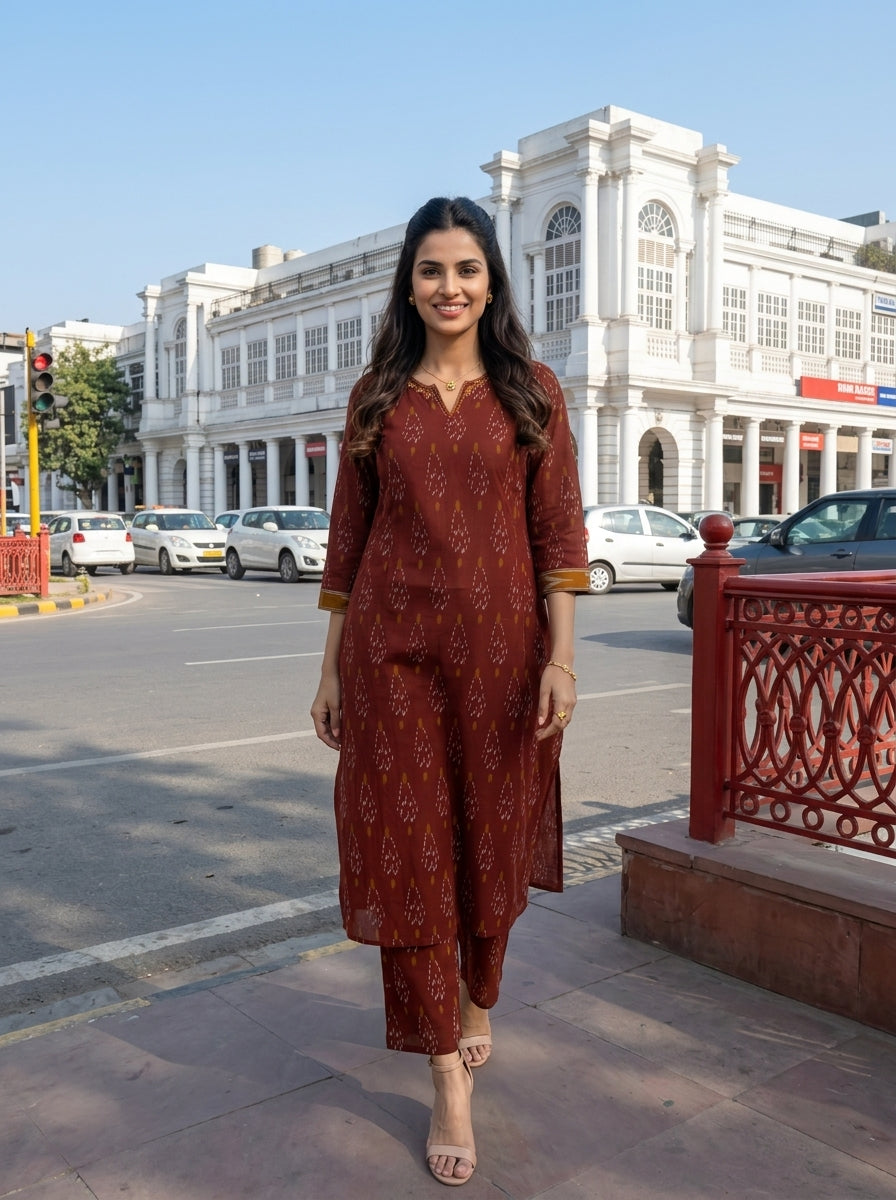 URBAN GRACE COTTON DEEP RUST KP SET