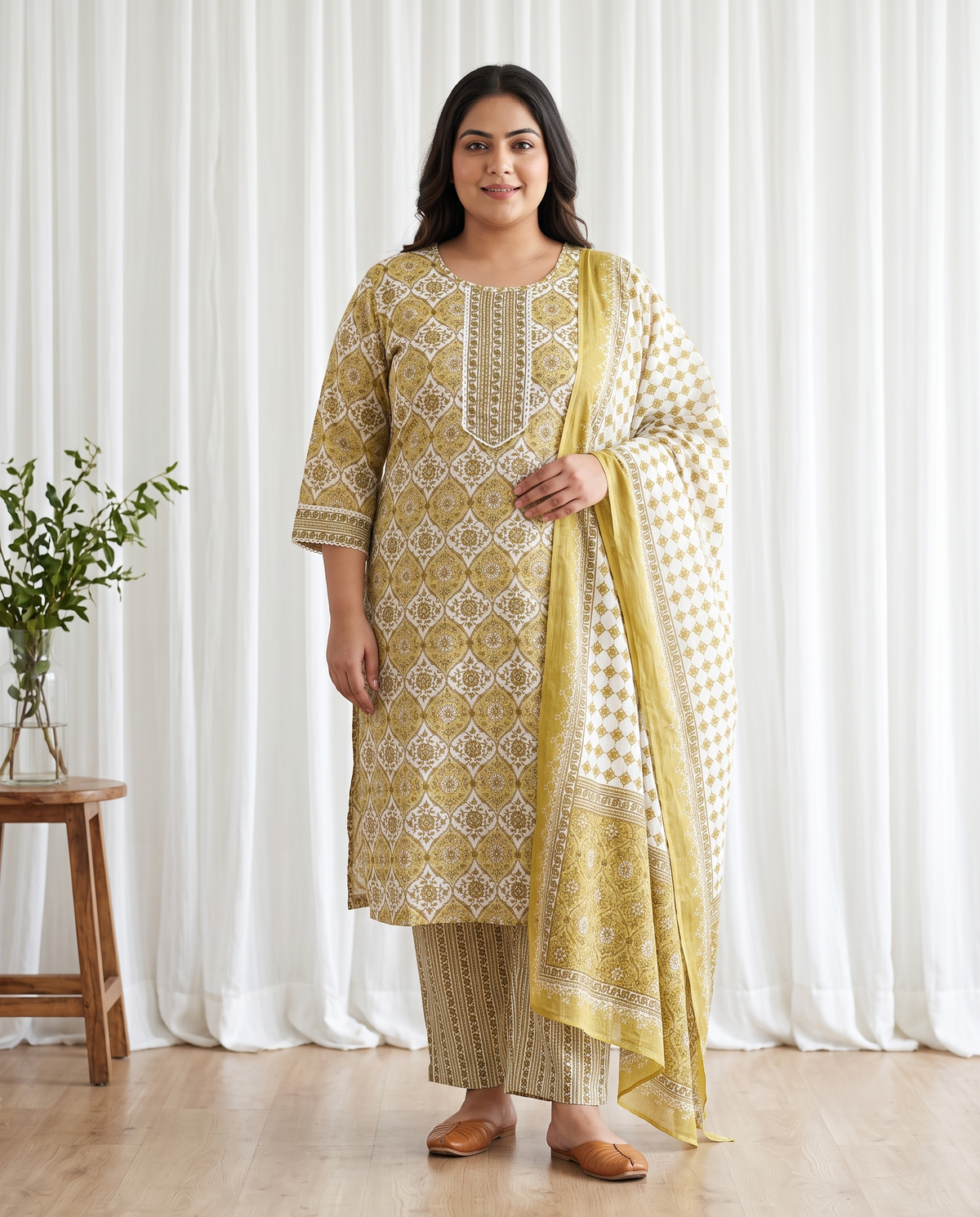 ZIVA MOTIF 3 PC SET - MUSTARD