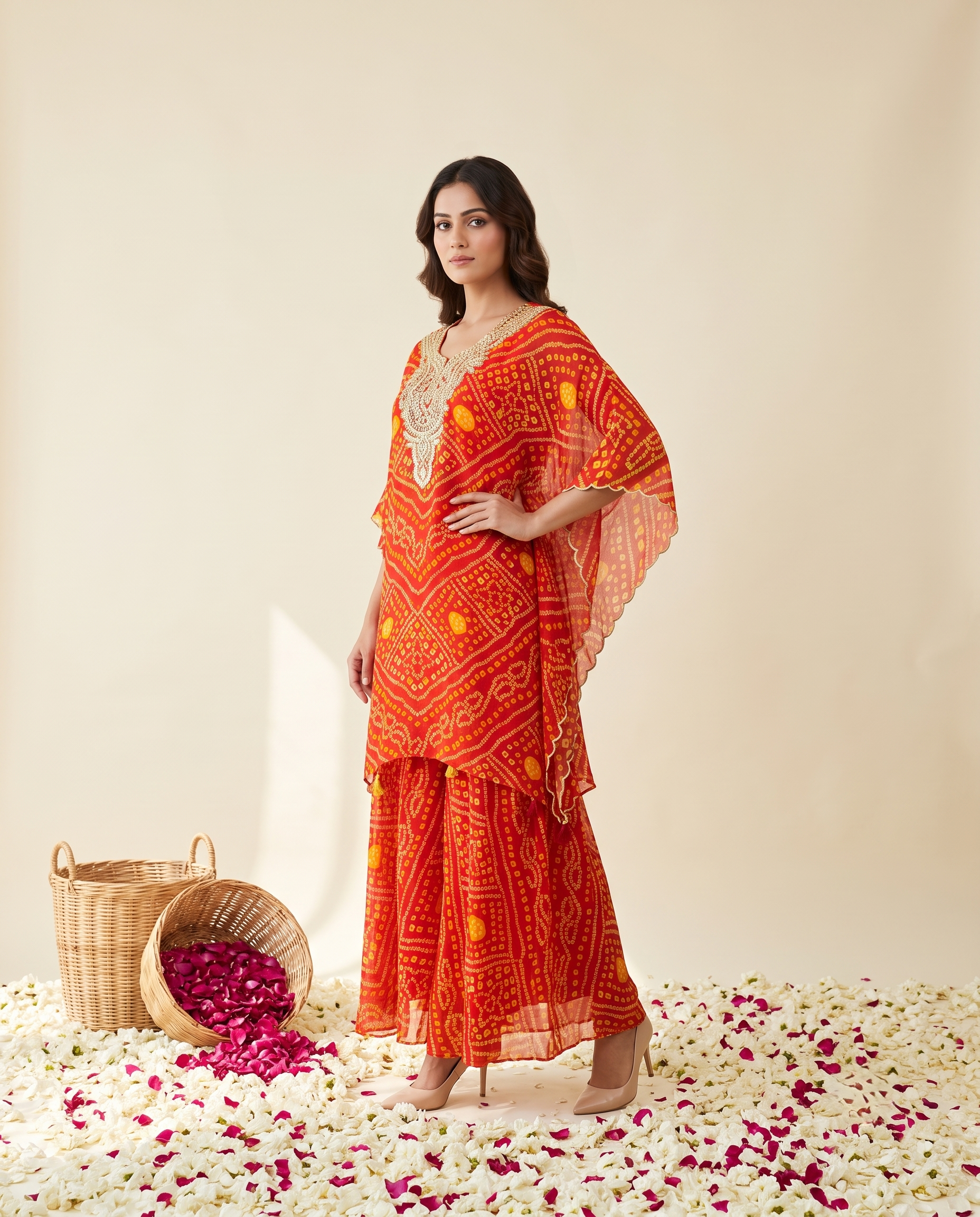 GULNAAR ORANGE CHIFFON SET