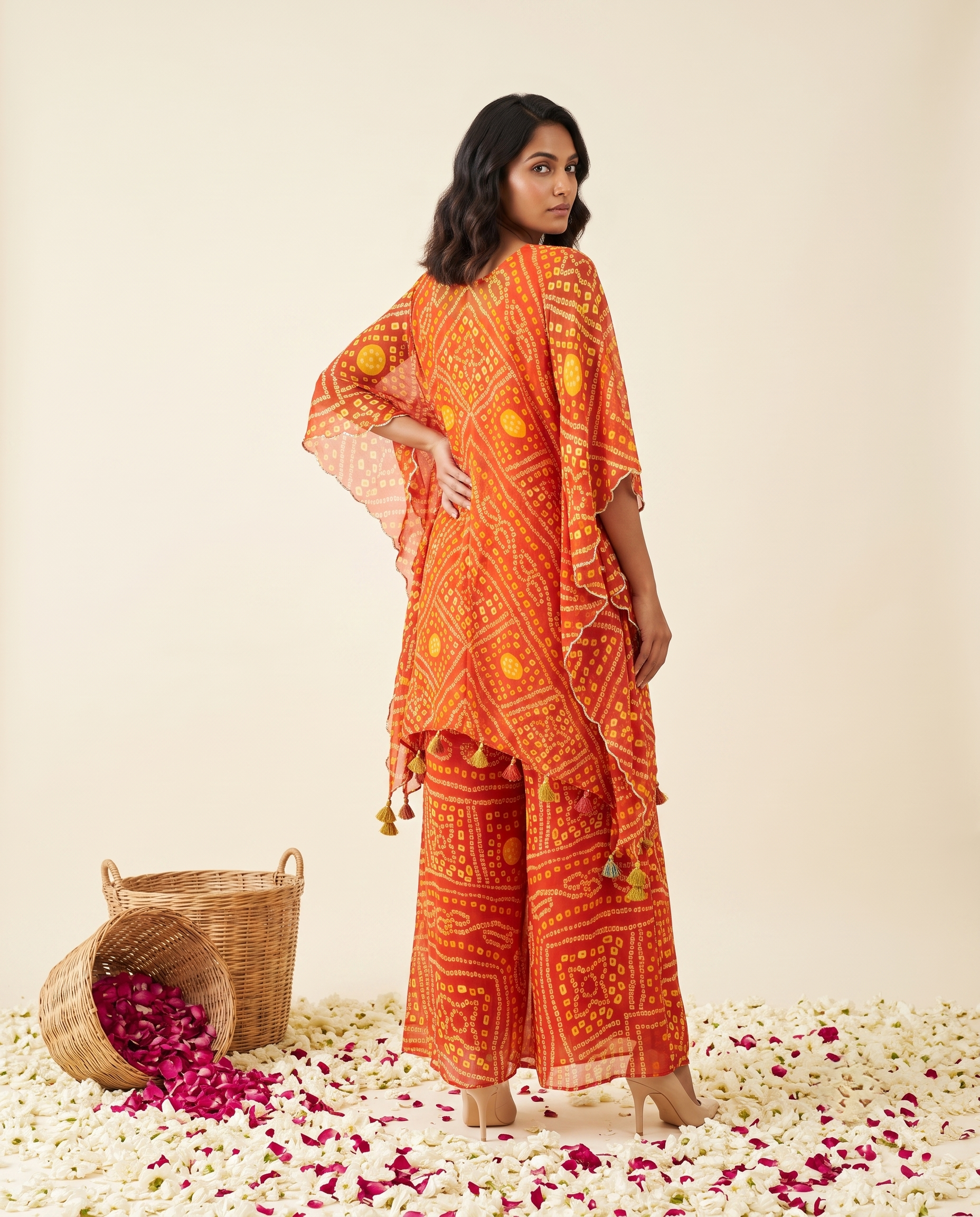 GULNAAR ORANGE CHIFFON SET