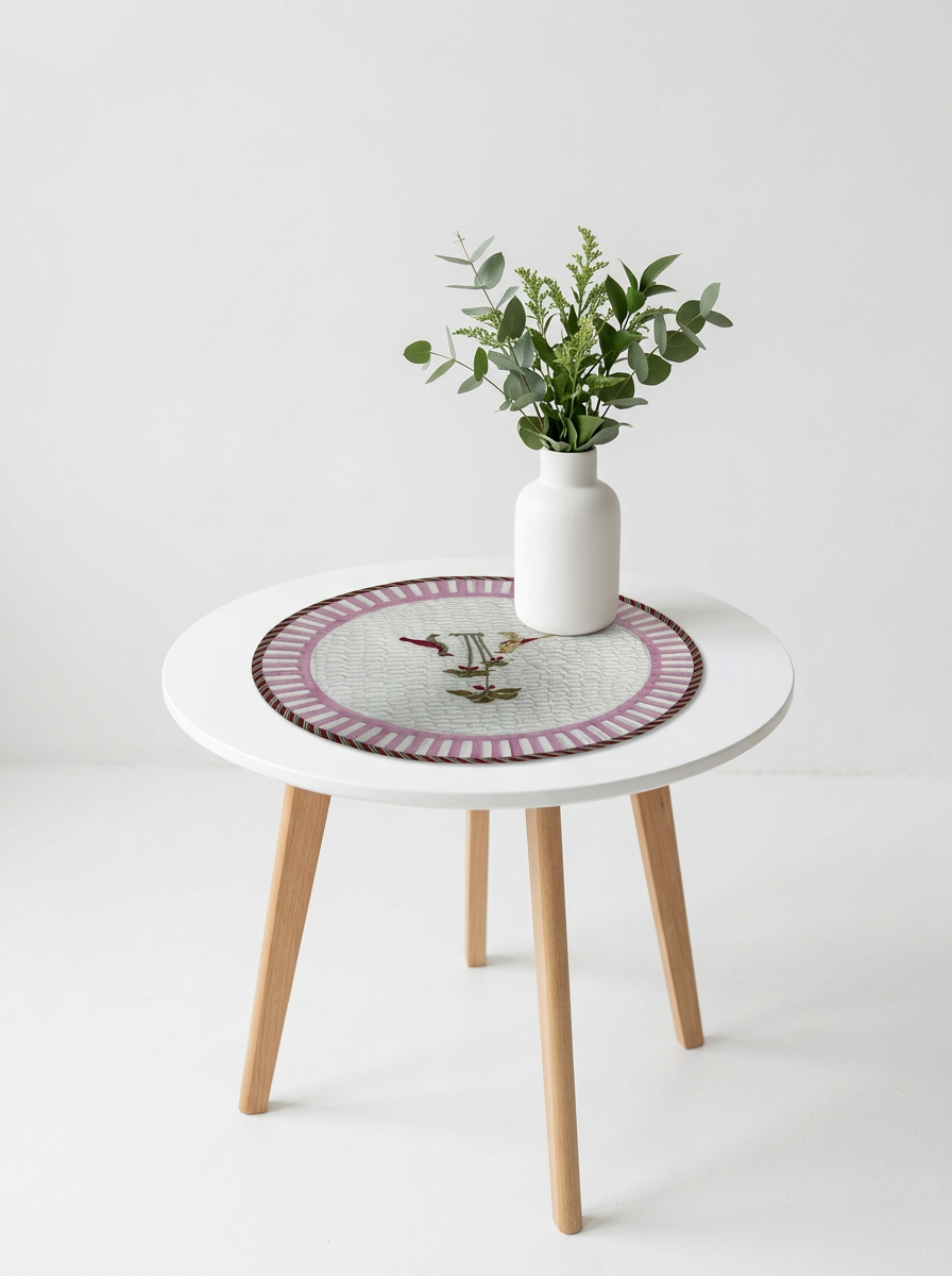 Quilted Birdsong Trellis Round Mat
